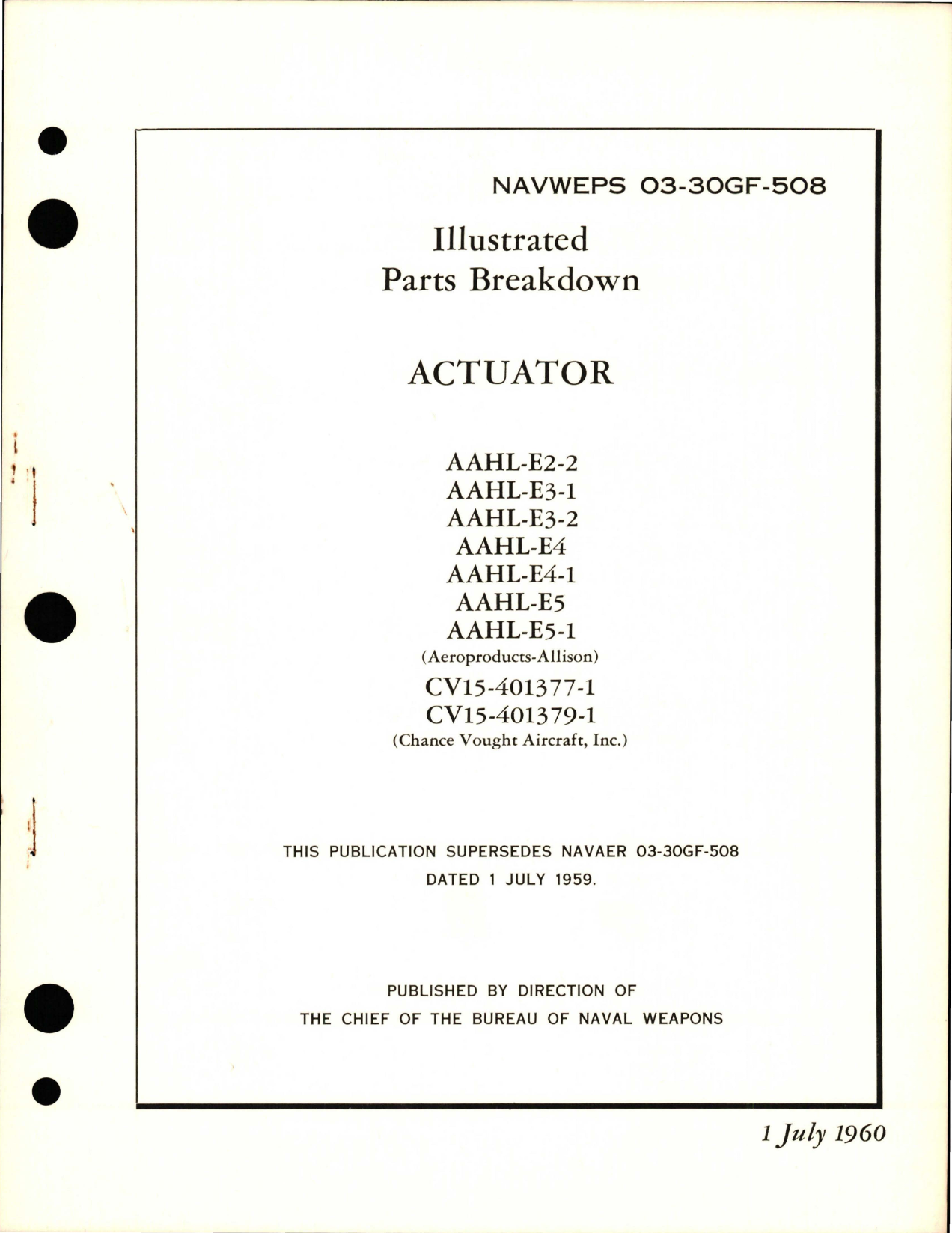 Sample page 1 from AirCorps Library document: Illustrated Parts Breakdown for Actuator