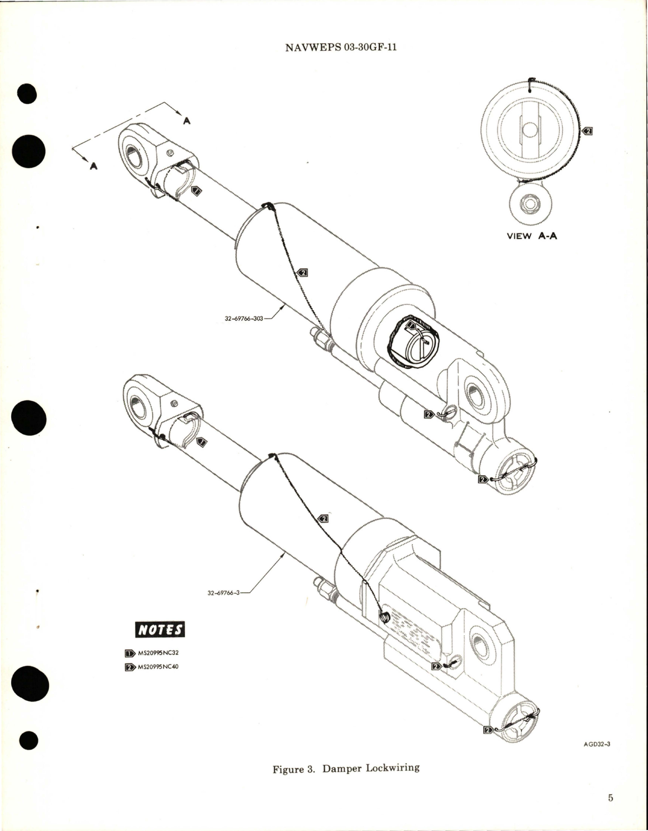 Sample page 5 from AirCorps Library document: Overhaul Instructions with Parts Breakdown for Arresting Gear Horizontal Damper Cylinder - Part 32-69766-3 and 32-69766-301