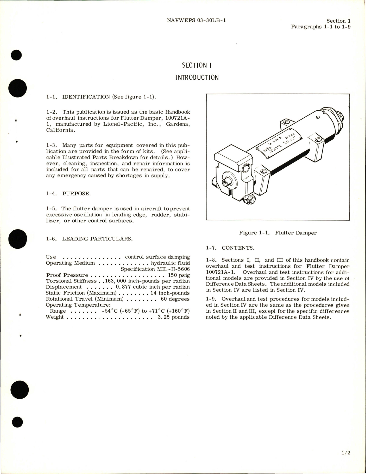 Sample page 5 from AirCorps Library document: Overhaul Instructions for Flutter Dampers - Parts 100721A, 100721A-1, 100721A-3, 100723A, and 100723A-1