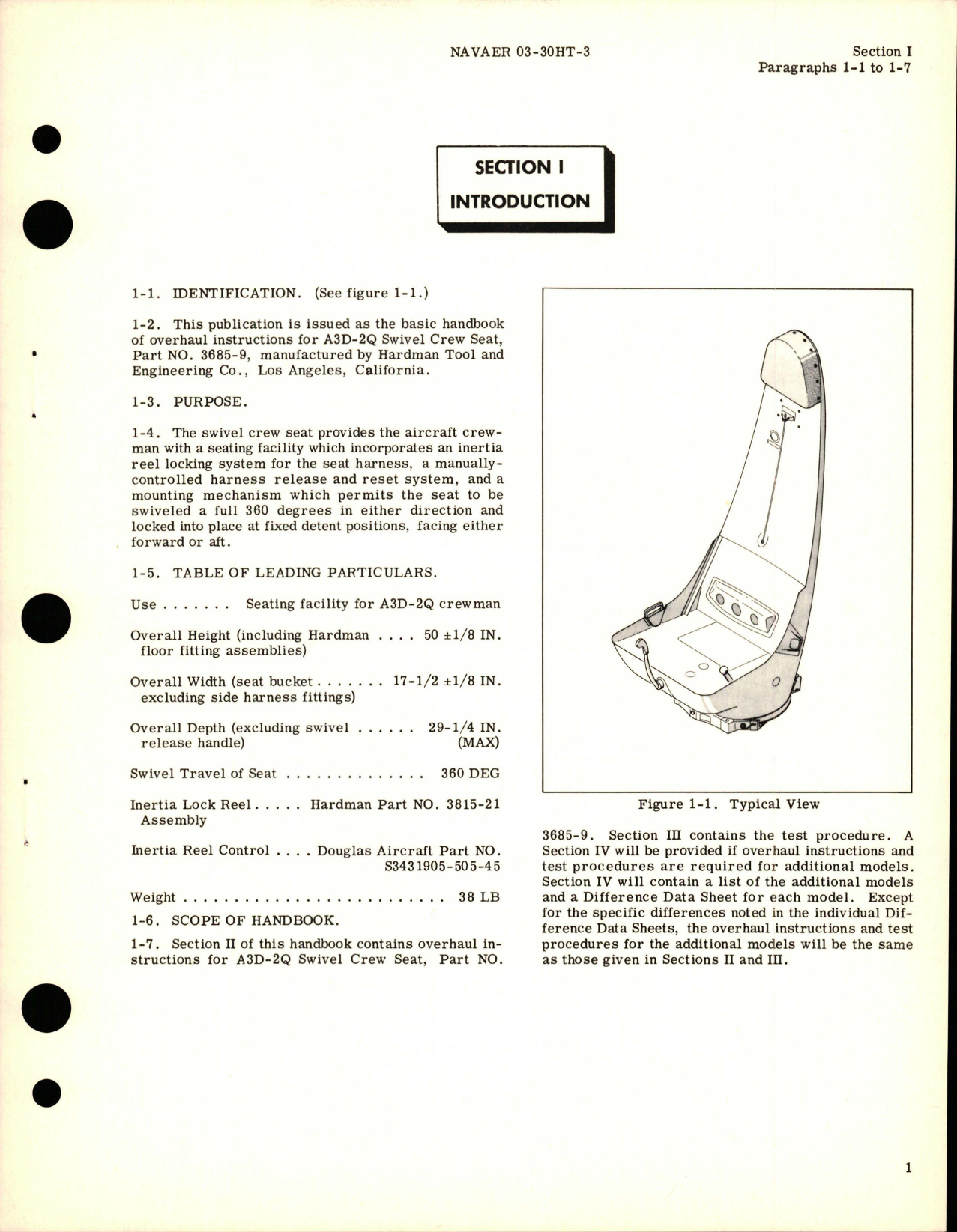 Sample page 5 from AirCorps Library document: Overhaul Instructions for Swivel Crew Seat - A3D-2Q - Part 3685-9
