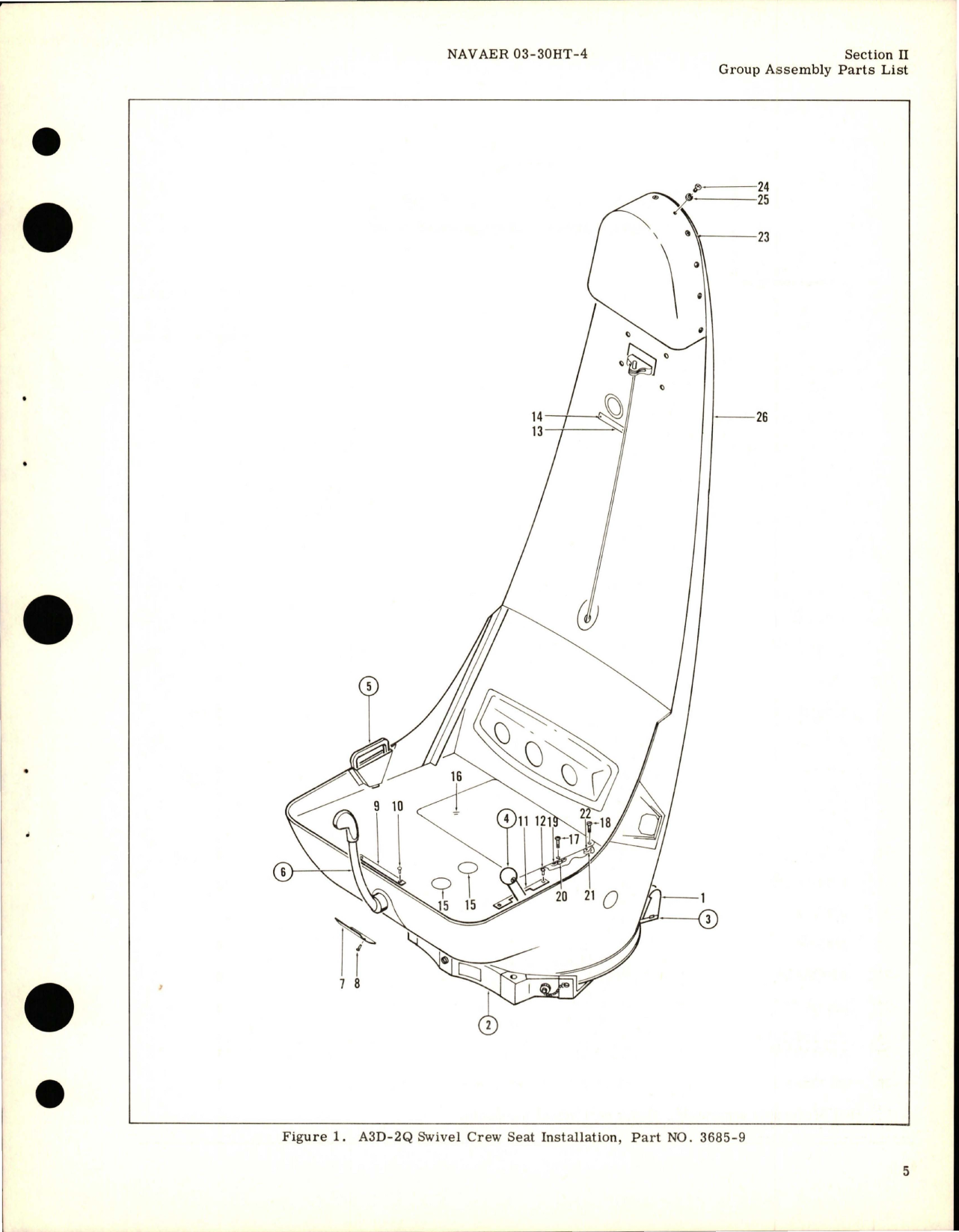 Sample page 7 from AirCorps Library document: Illustrated Parts Breakdown for Swivel Crew Seat - A3D-2Q - Part 3685-9 
