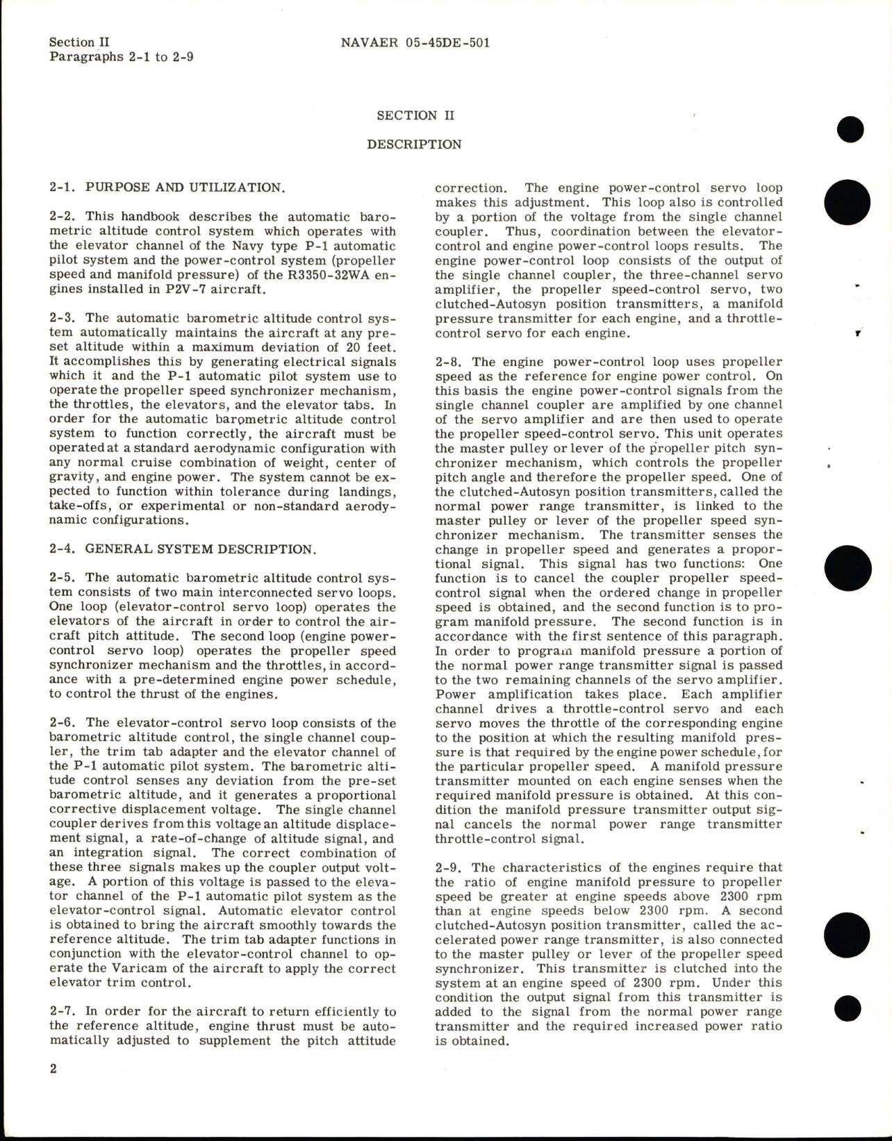 Sample page 8 from AirCorps Library document: Operation and Service Instructions for Automatic Altitude Retention & Pitch Trim System - P2V-7