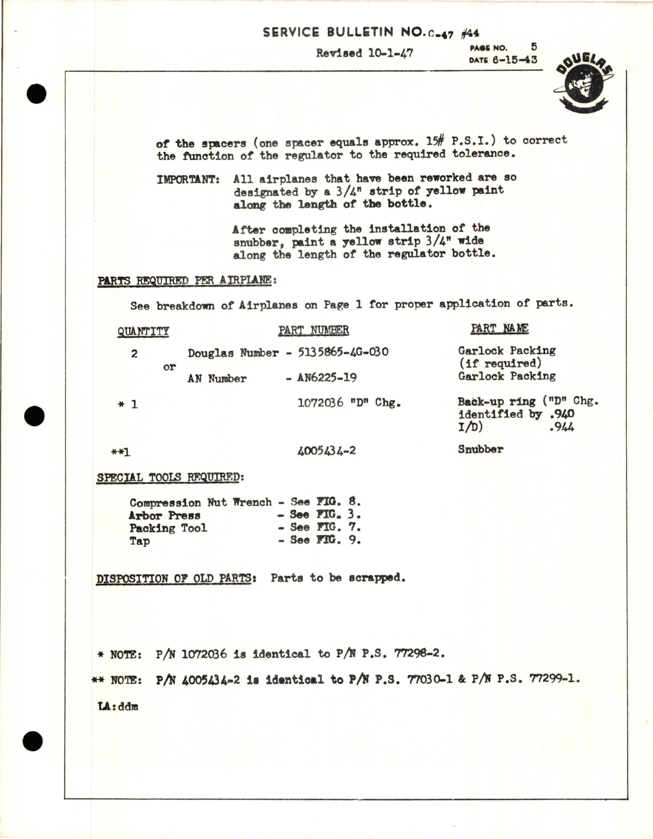 Sample page 5 from AirCorps Library document: Rework the Hydraulic Pressure Regulator