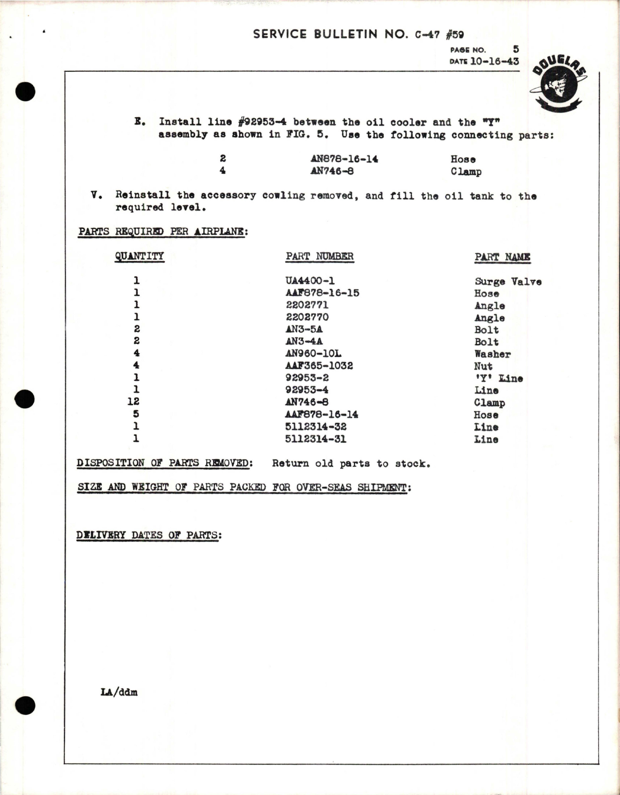 Sample page 5 from AirCorps Library document: Installation of Oil Radiator Surge Valve