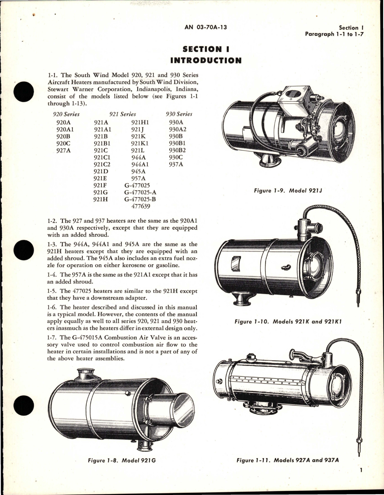 Sample page 5 from AirCorps Library document: Overhaul Instructions for Aircraft Heaters - Model 920, 921 and 930 Series
