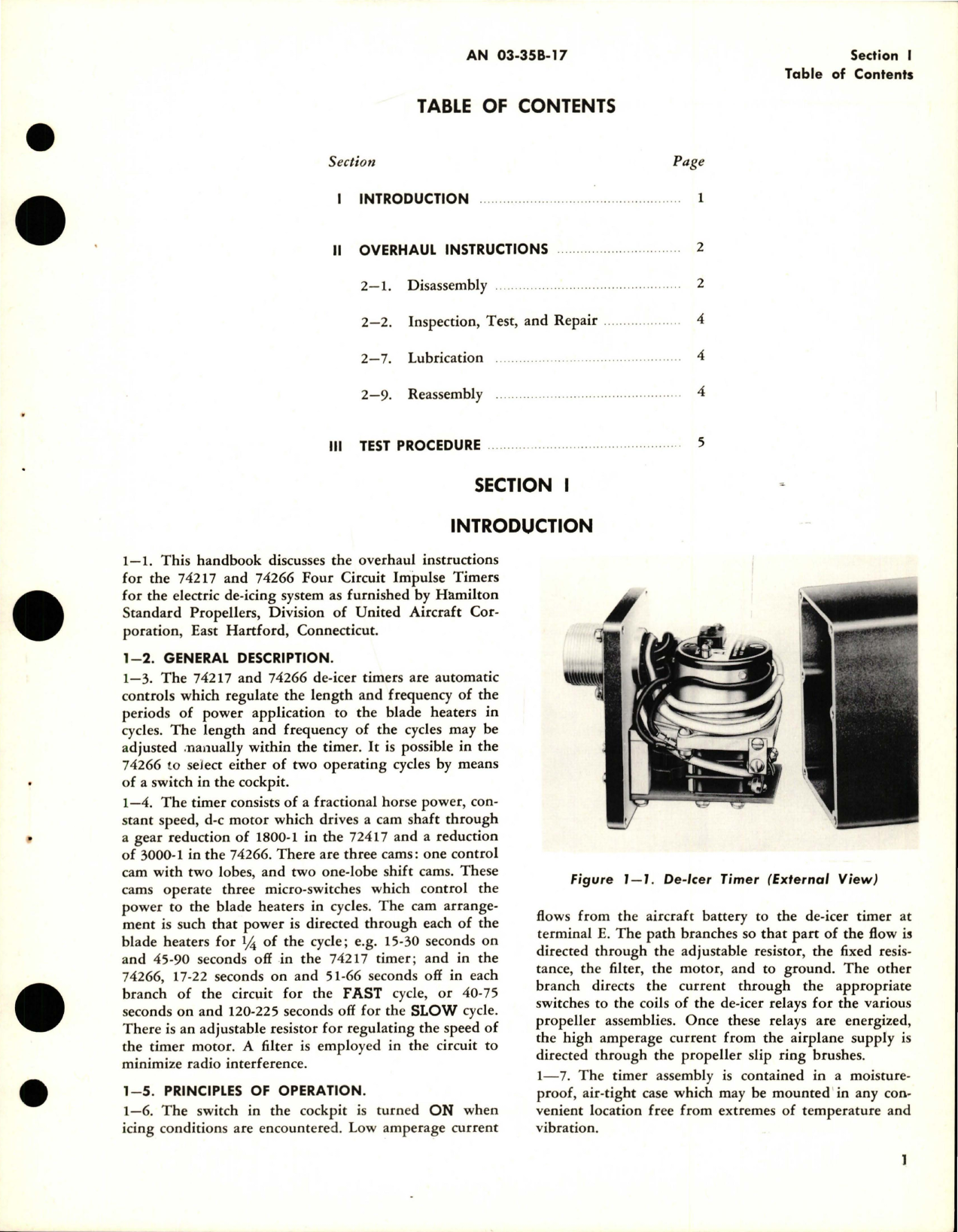 Sample page 5 from AirCorps Library document: Overhaul Instructions for De-Icer Timers - Models 74217, 74266, 556989, 556990, and 556991
