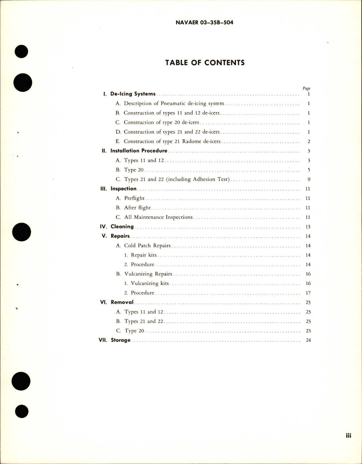 Sample page 5 from AirCorps Library document: Instruction Manual for De-Icer Care & Maintenance, Installation, Inspection, and Repairs