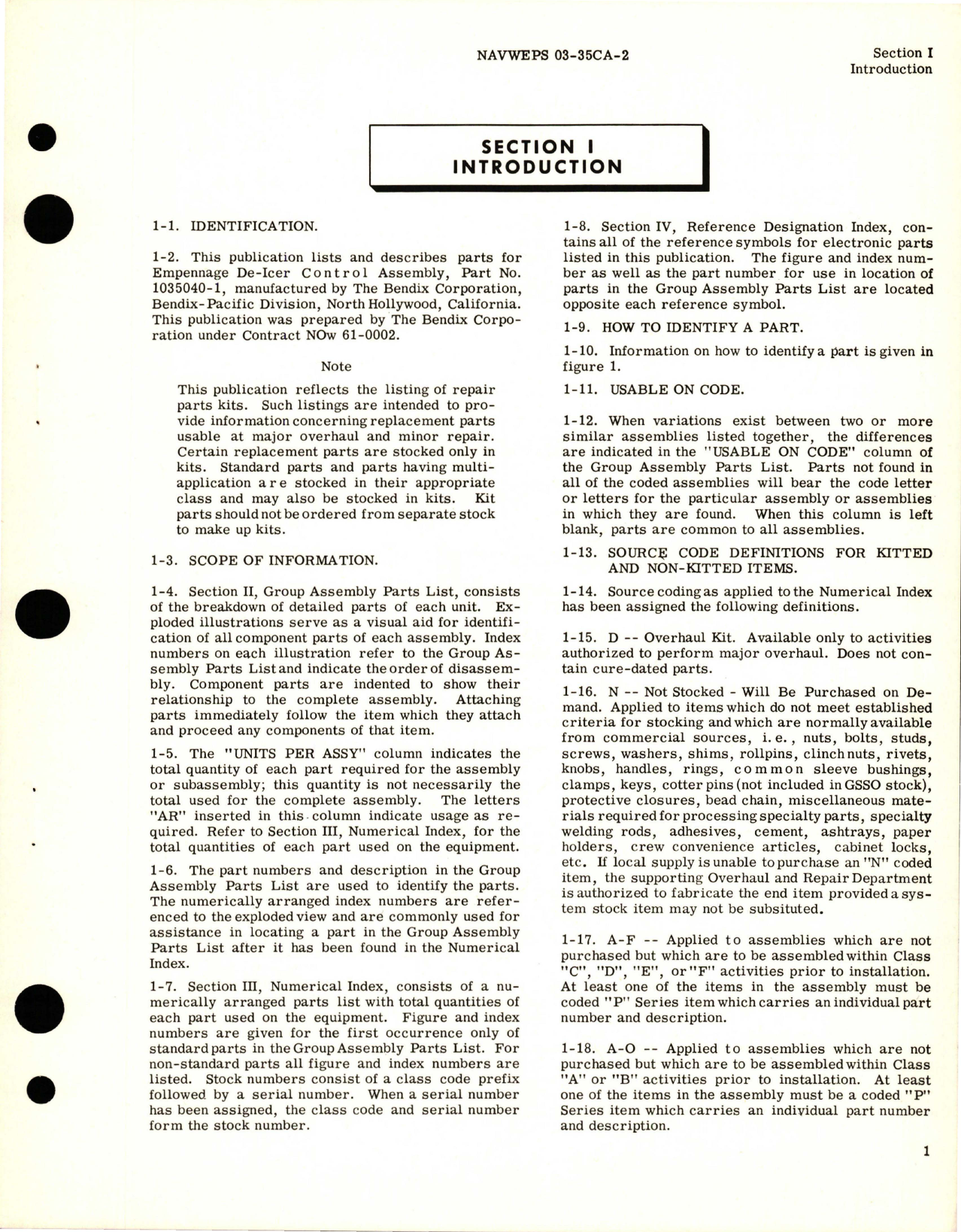 Sample page 5 from AirCorps Library document: Illustrated Parts Breakdown for Empennage De-Icer Control - Part 1035040-1