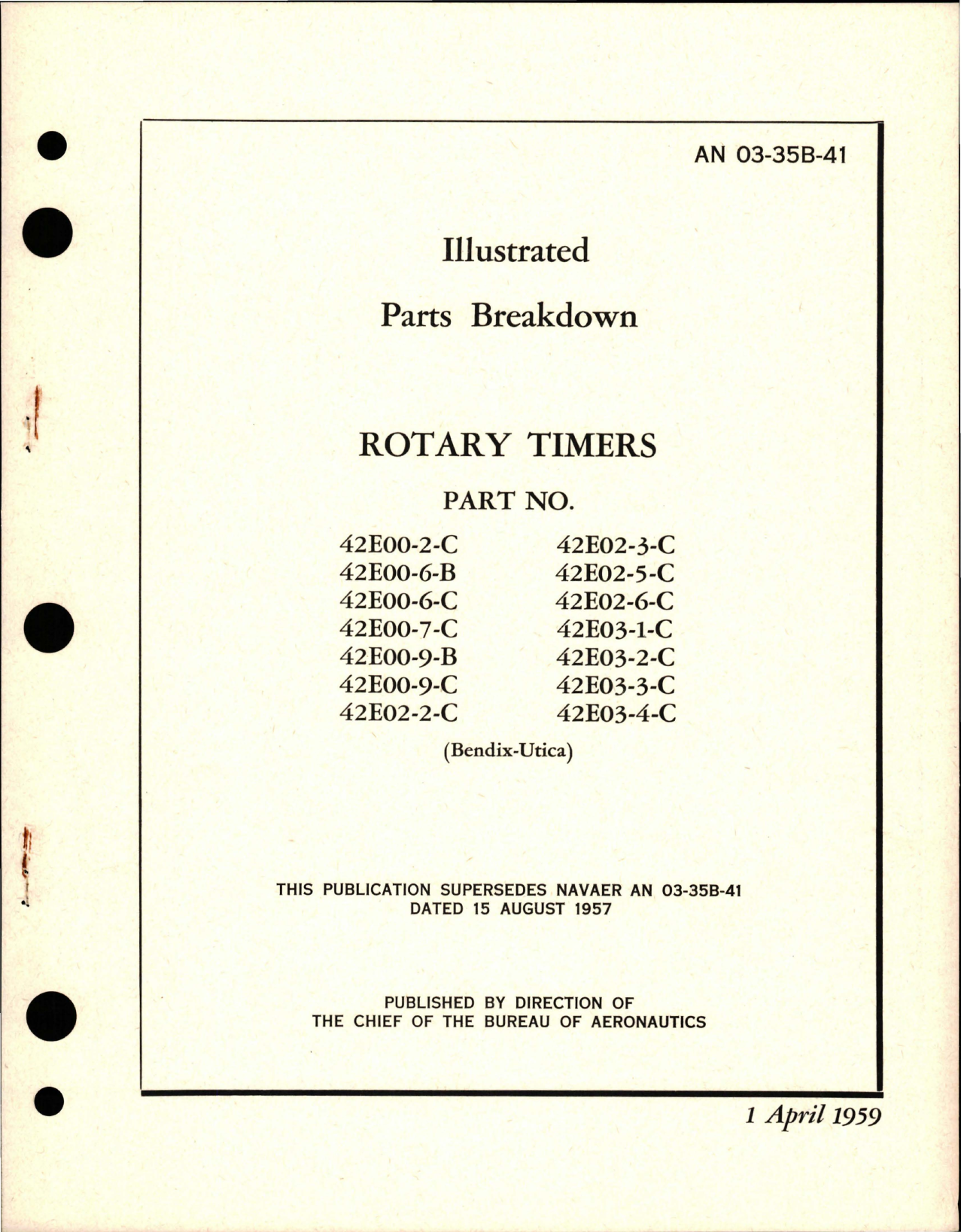 Sample page 1 from AirCorps Library document: Illustrated Parts Breakdown for Rotary Timers