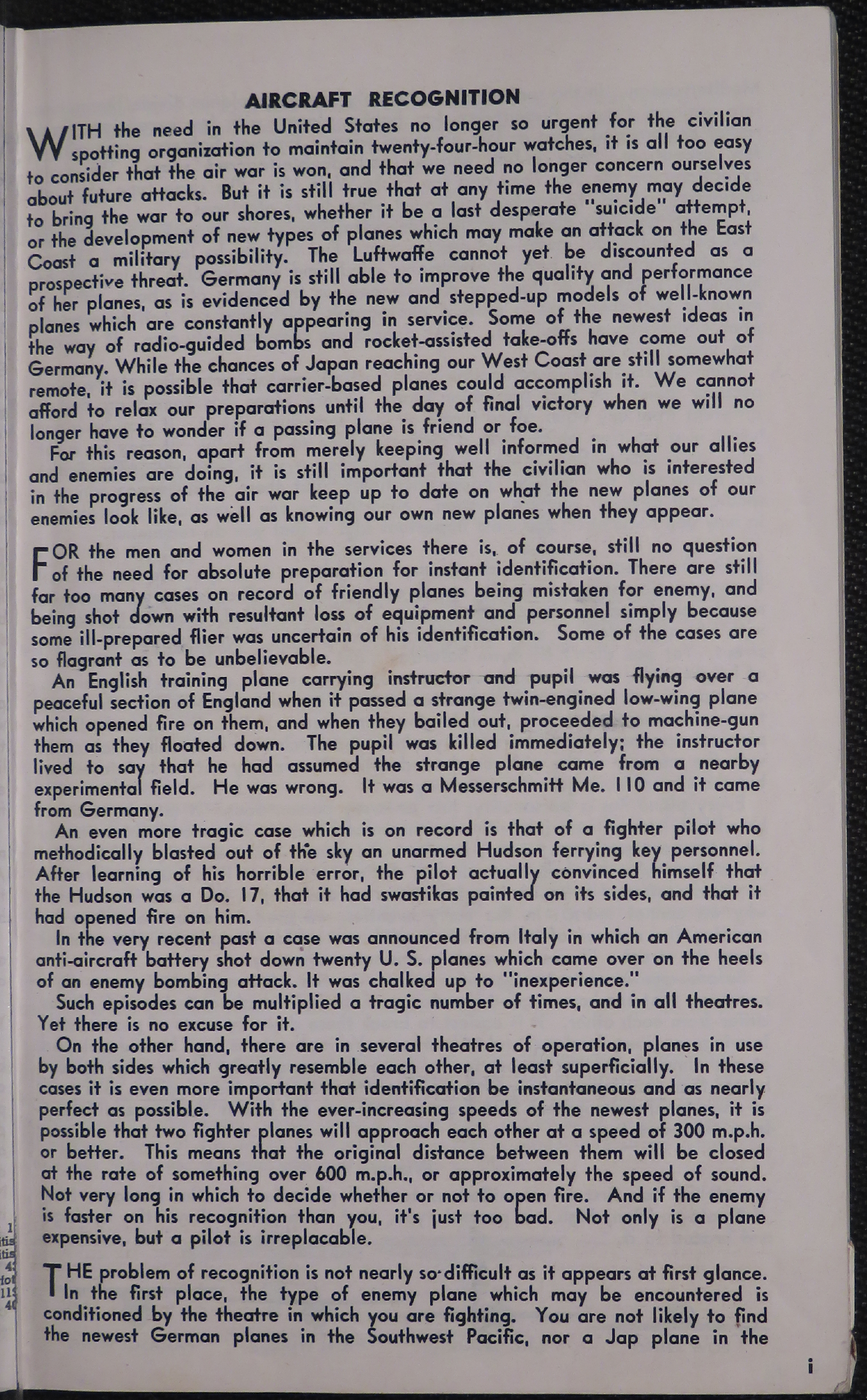 Sample page 5 from AirCorps Library document: Aeronautics Recognition Guide to Operational War Planes