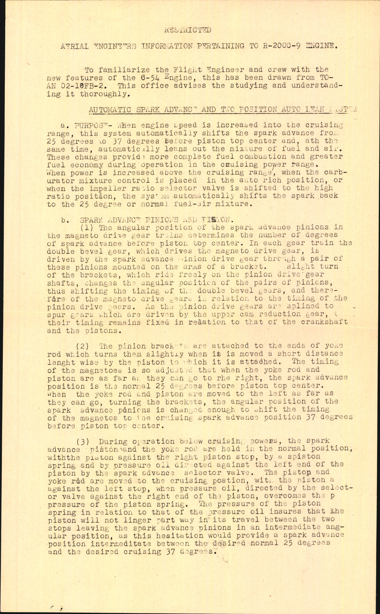 Sample page 1 from AirCorps Library document: Aerial Engineers Information Pertaining to R-2000-9 Engine