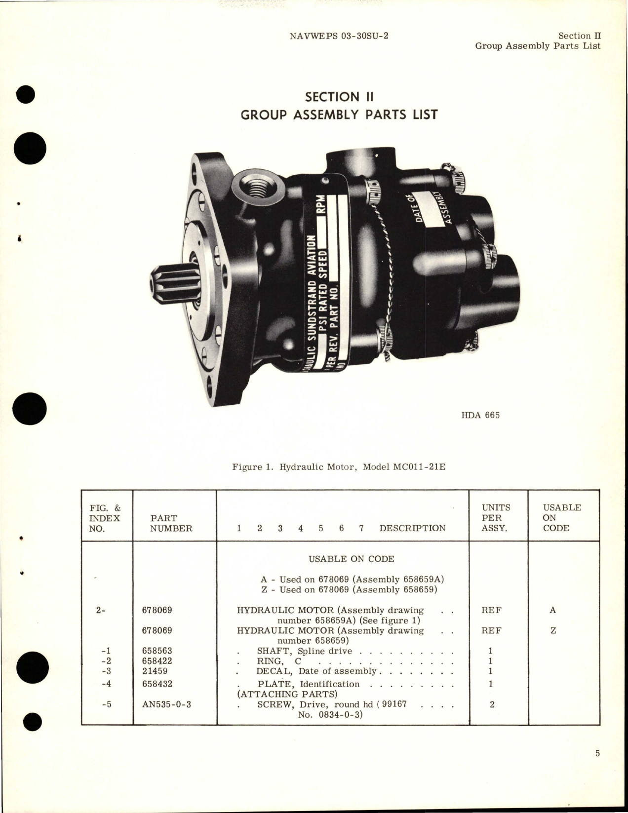 Sample page 7 from AirCorps Library document: Illustrated Parts Breakdown for Hydraulic Motor - Model MC011-21E - Part 678069