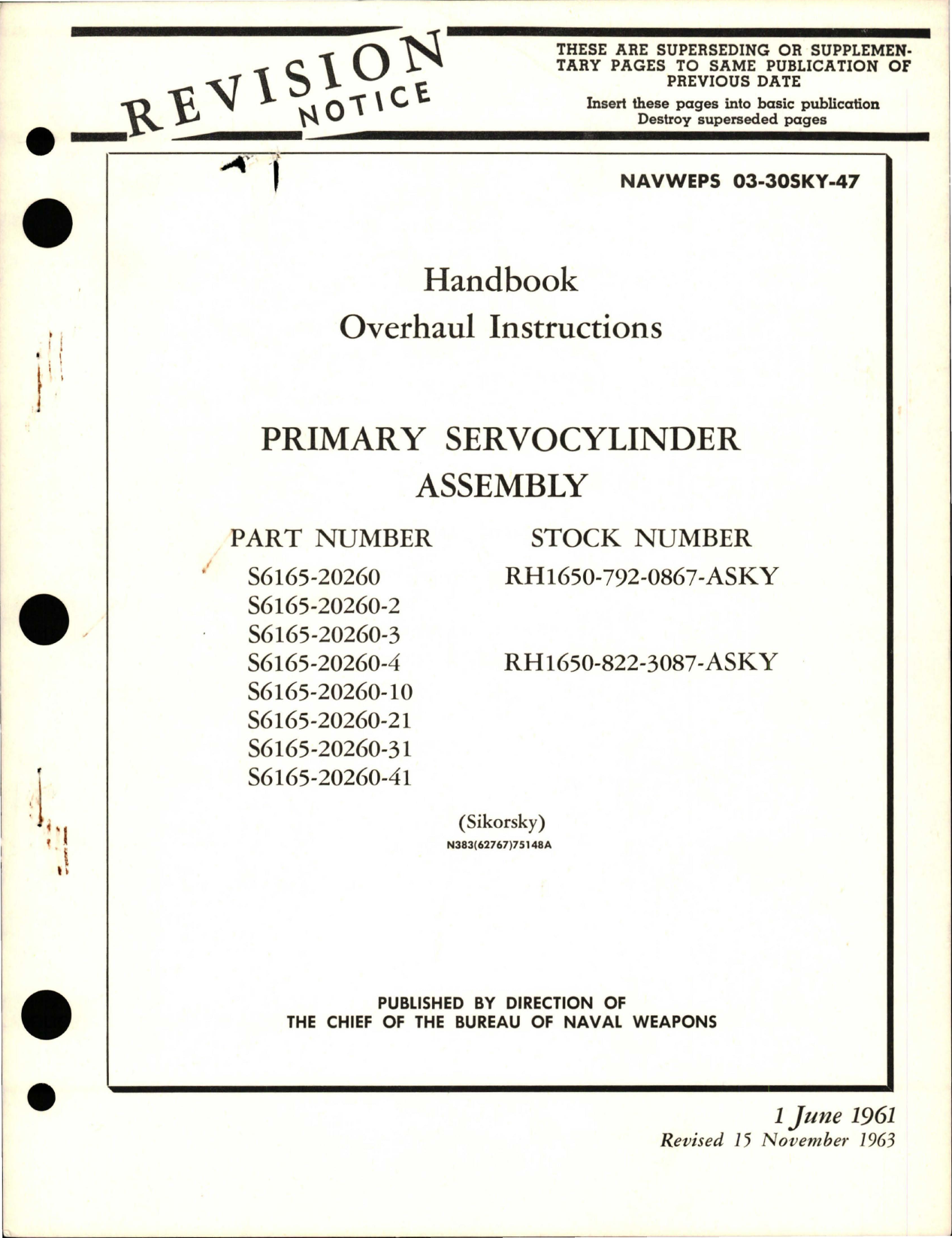 Sample page 1 from AirCorps Library document: Overhaul Instructions for Primary Servocylinder Assembly