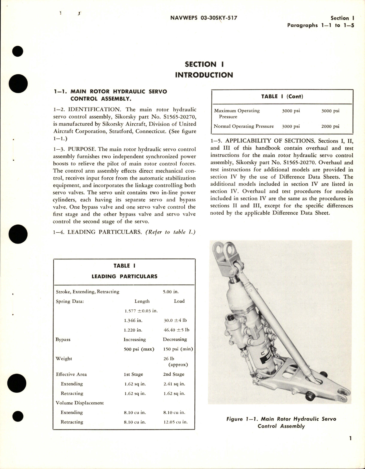 Sample page 5 from AirCorps Library document: Overhaul Instructions for Main Rotor Hydraulic Servo Control Assembly - Parts S1565-20270, S1565-20270-2, S1565-20270-4, and S1565-20270-6