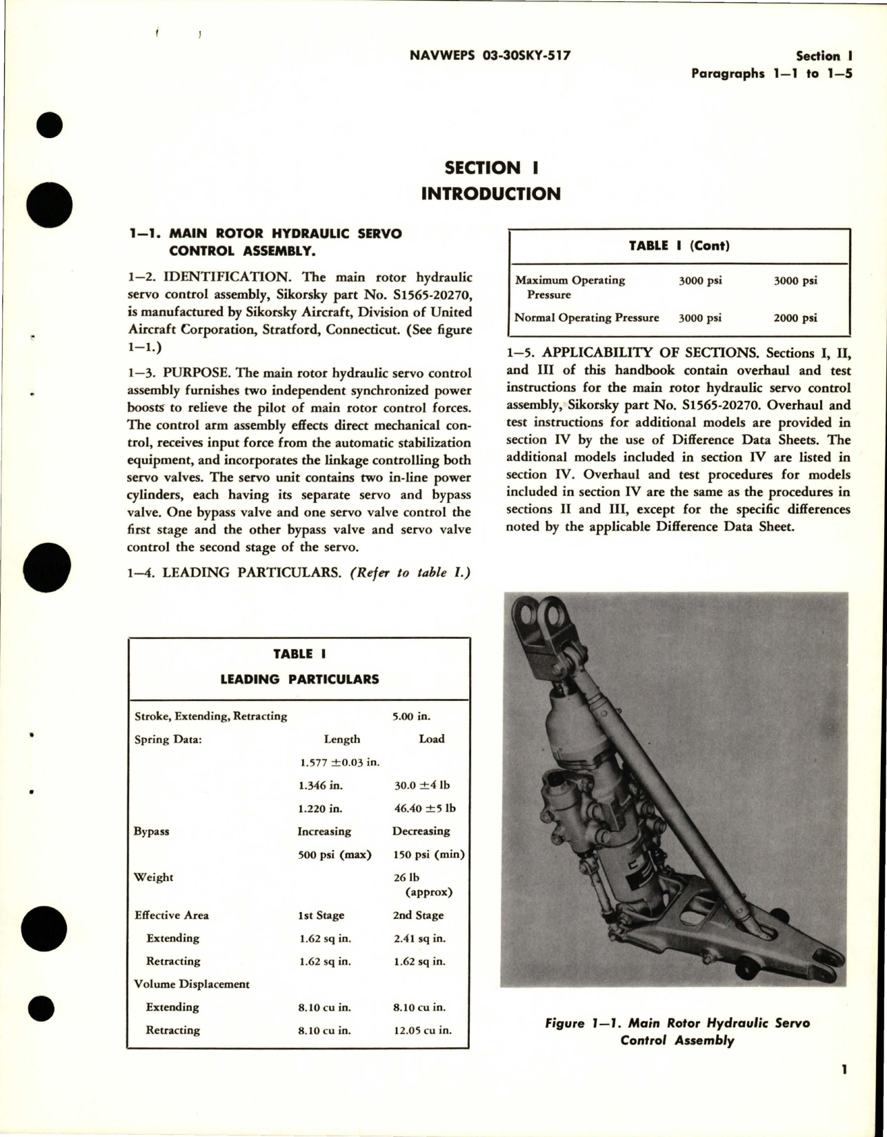 Sample page 5 from AirCorps Library document: Overhaul Instructions for Main Rotor Hydraulic Servo Control Assembly - Parts S1565-20270, S1565-20270-2, S1565-20270-4, and S1565-20270-6