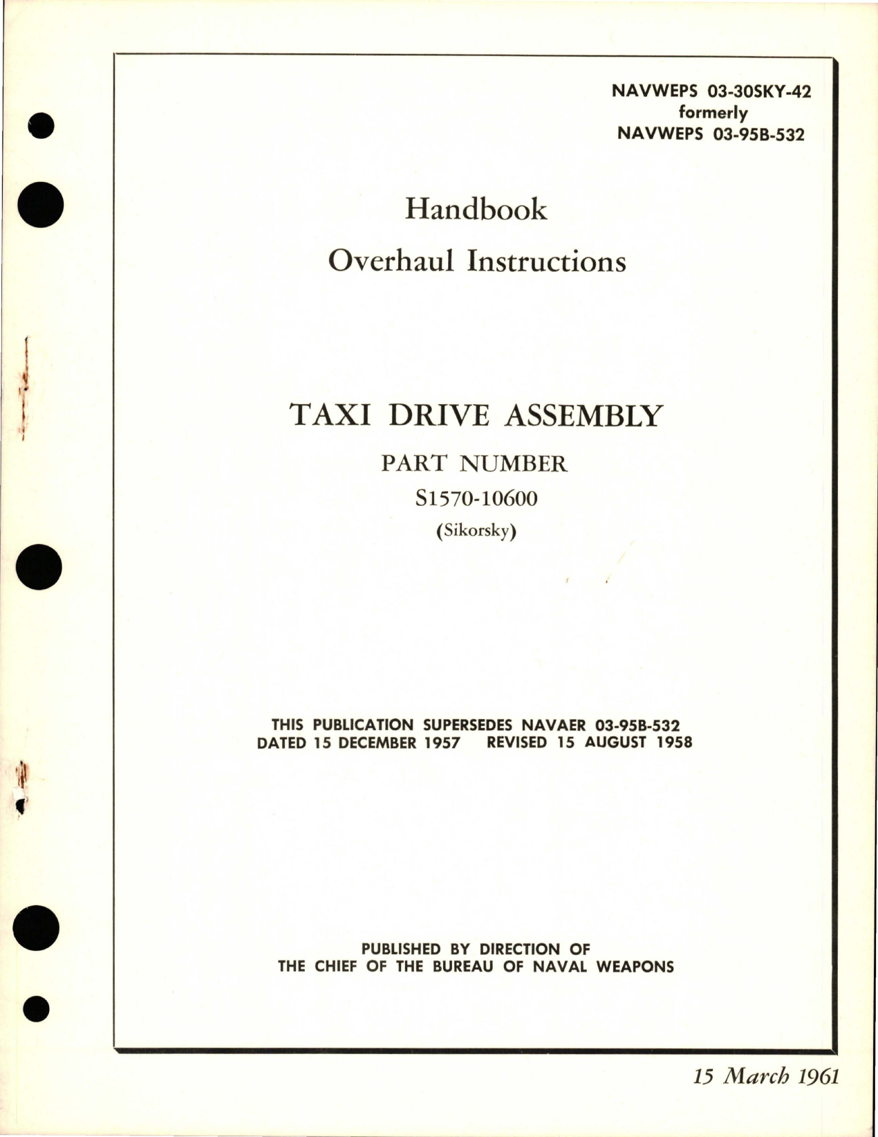 Sample page 1 from AirCorps Library document: Overhaul Instructions for Taxi Drive Assembly - Part S1570-10600