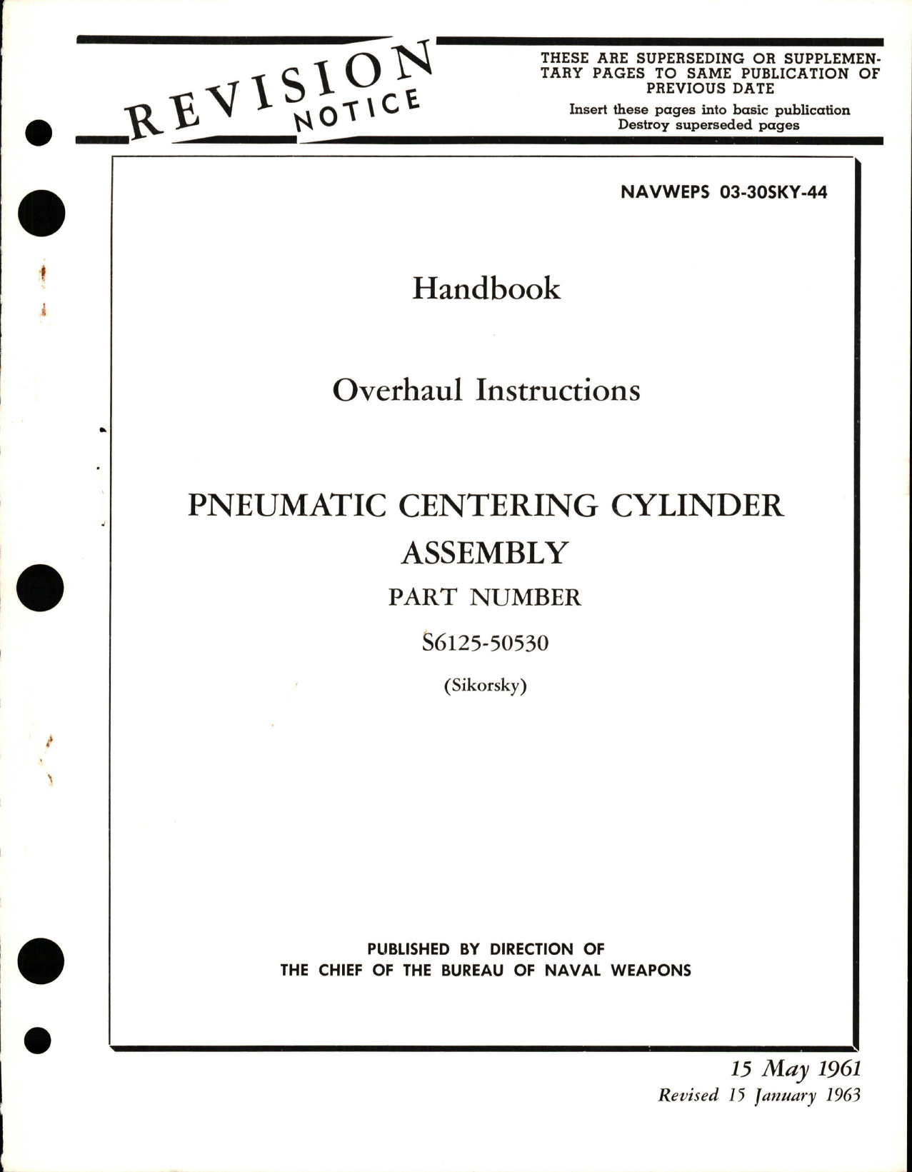 Sample page 1 from AirCorps Library document: Overhaul Instructions for Pneumatic Centering Cylinder Assembly - Part S6125-50530