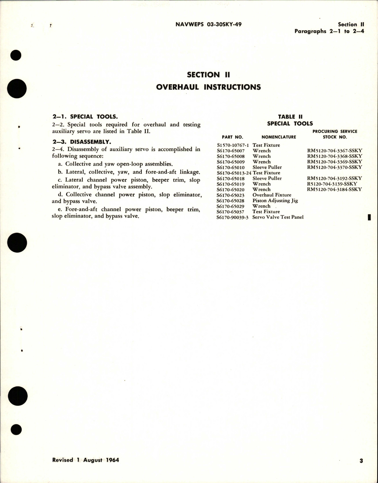 Sample page 7 from AirCorps Library document: Overhaul Instructions for Auxiliary Servocylinder Assembly - Parts S6165-61500-6, S6165-61500-7, and S6165-61500-10