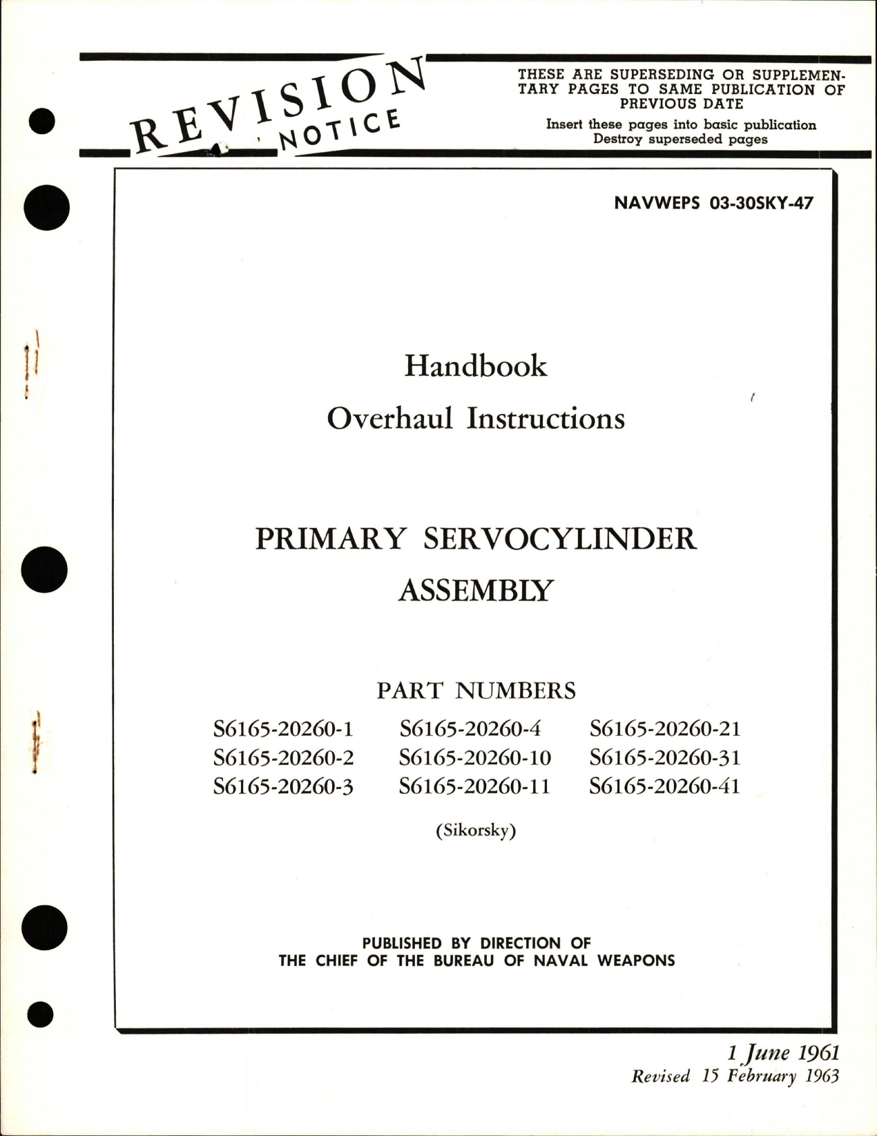 Sample page 1 from AirCorps Library document: Overhaul Instructions for Primary Servocylinder Assembly