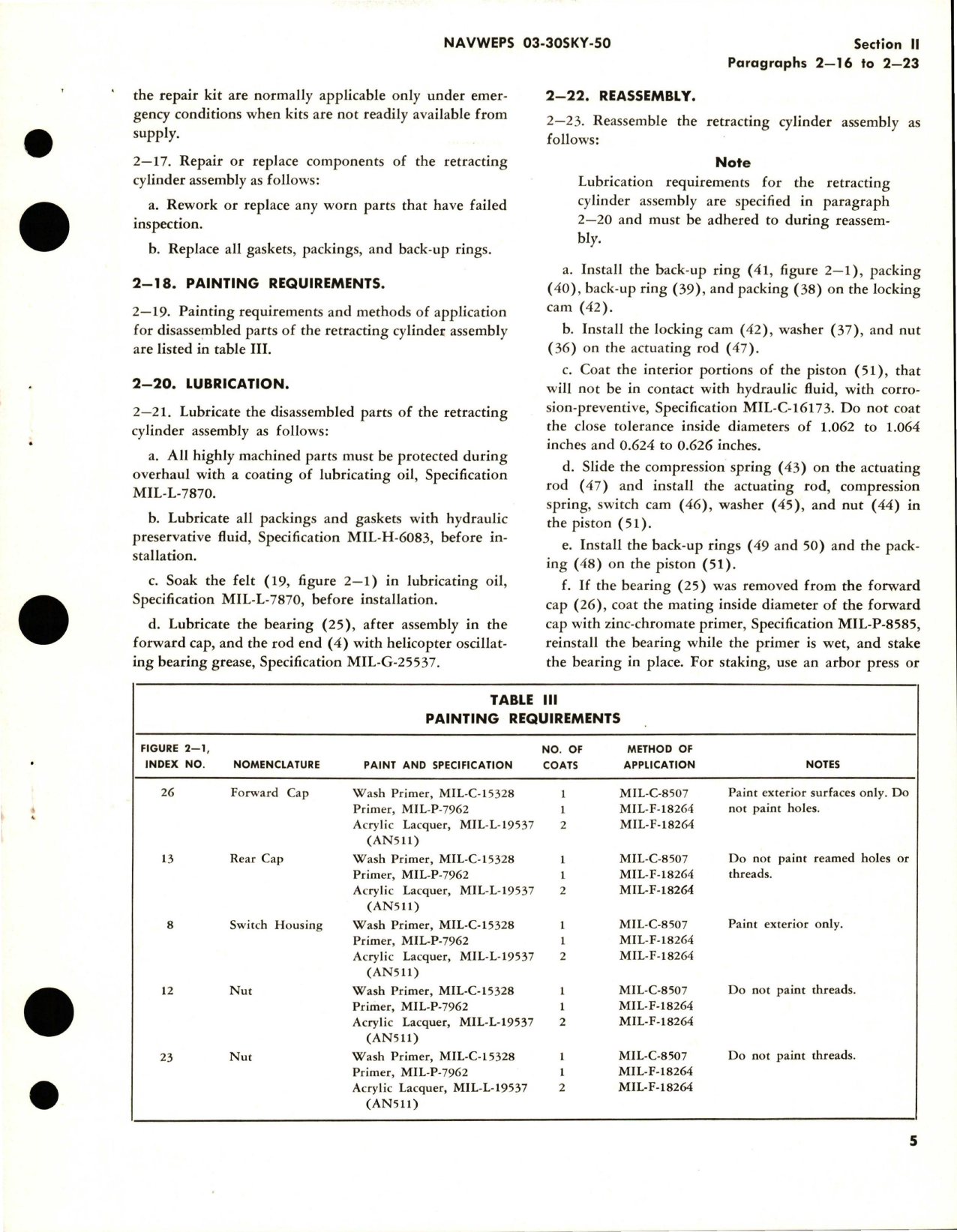 Sample page 5 from AirCorps Library document: Overhaul Instructions for Retracting Cylinder Assembly - Parts S6165-63101-3 and S6165-63101-4