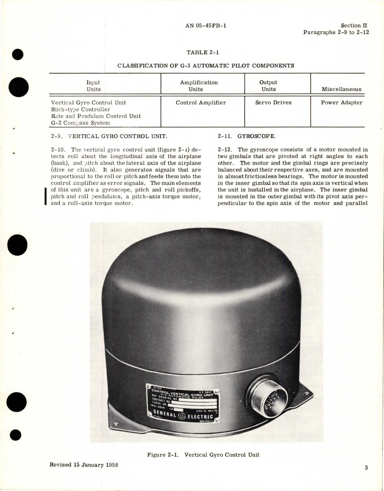 Sample page 7 from AirCorps Library document: Operation and Service Instructions for G-3 Automatic Pilot - Model 2CJ4B1 and 2CJ4B3