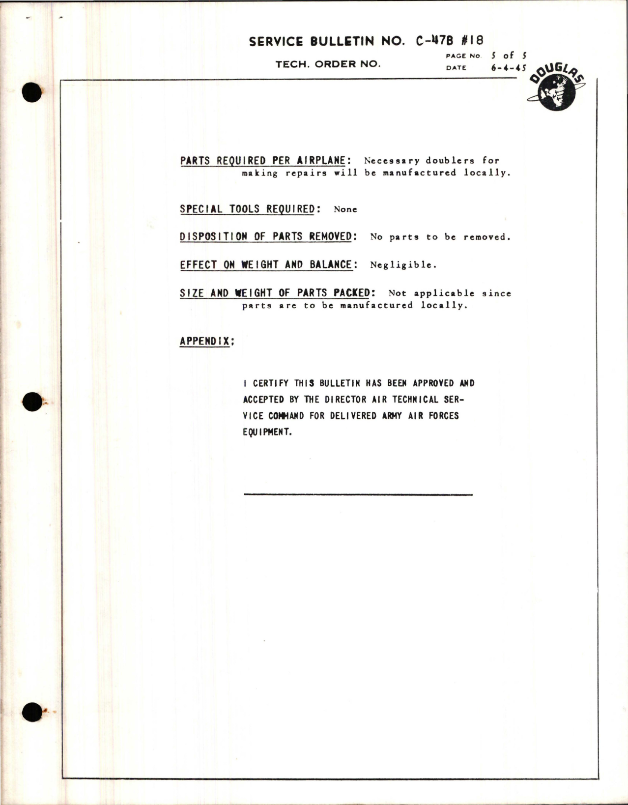 Sample page 5 from AirCorps Library document: Inspection and Repair of Cracked Outer Wing Ribs - No. 7 to 10 Inclusive - Stations 125.3, 143.2, 161.1, and 179