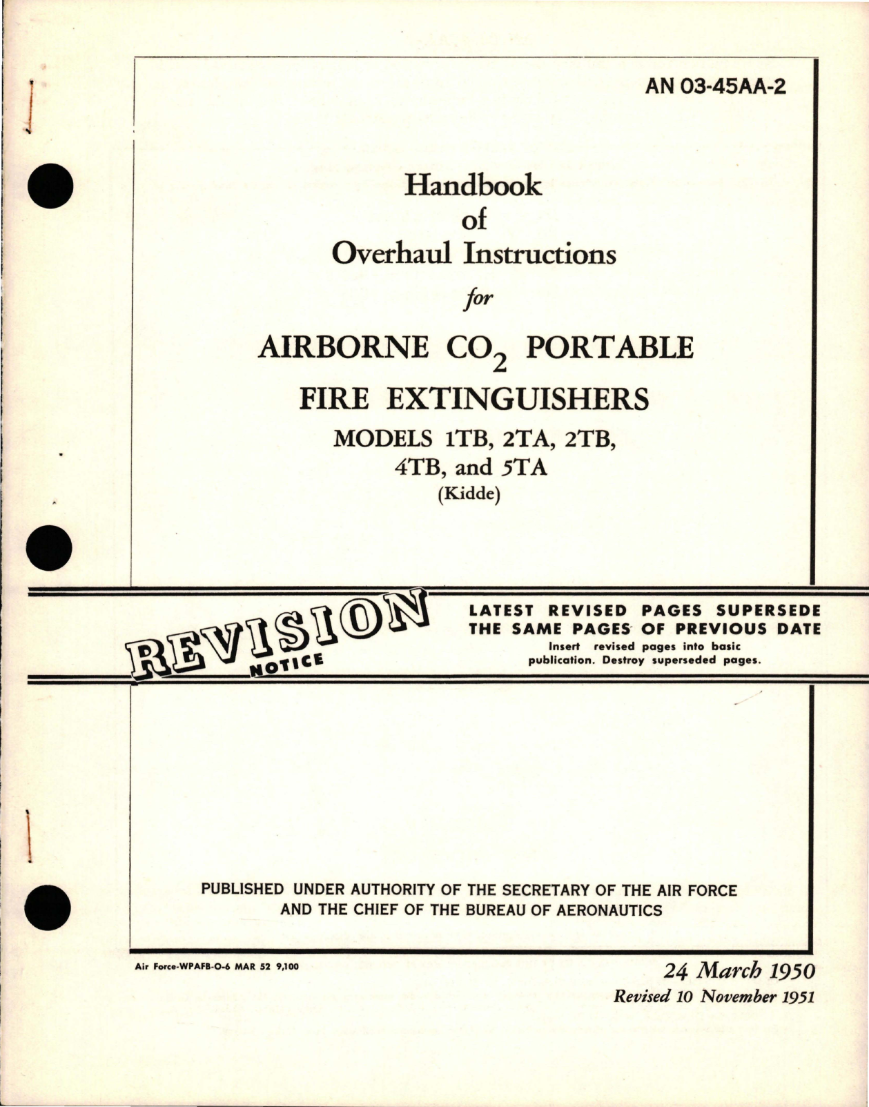 Sample page 1 from AirCorps Library document: Overhaul Instructions for Airborne CO2 Portable Fire Extinguishers - Models 1TB, 2TA, 2TB, 4TB, and 5TA