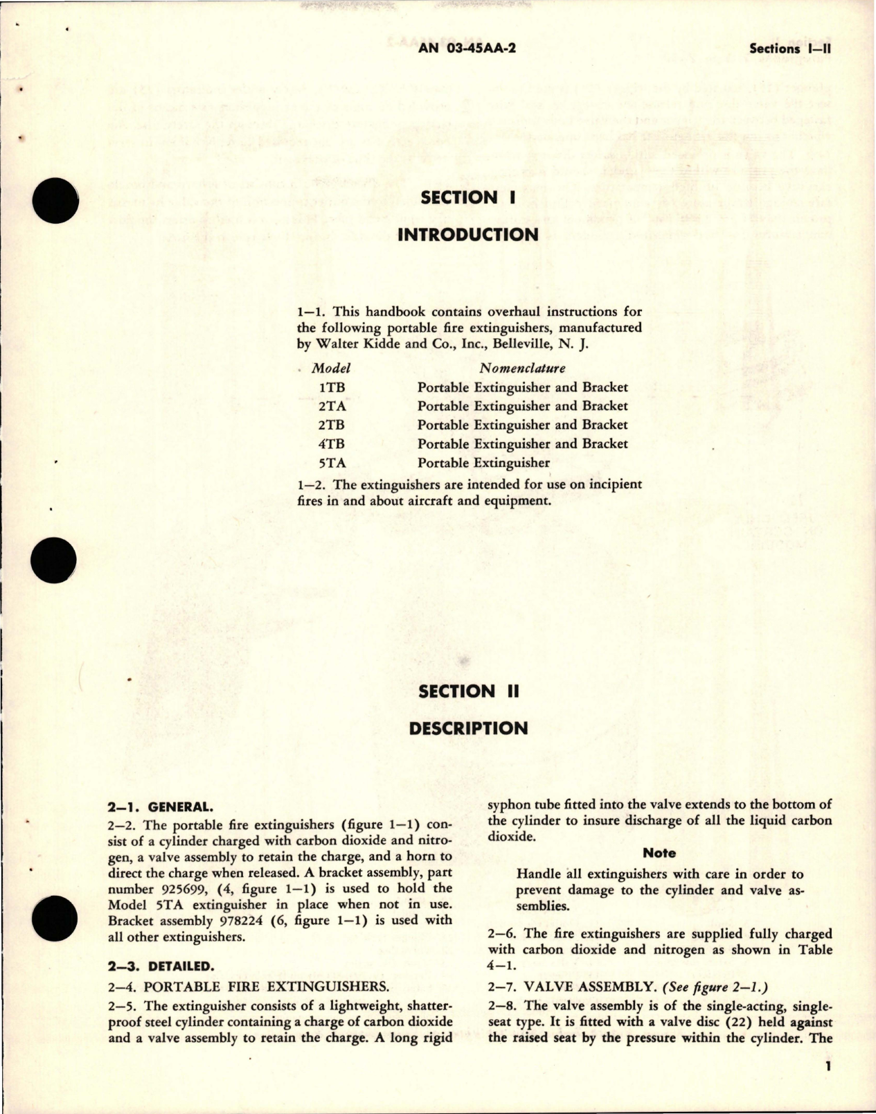 Sample page 5 from AirCorps Library document: Overhaul Instructions for Airborne CO2 Portable Fire Extinguishers - Models 1TB, 2TA, 2TB, 4TB, and 5TA