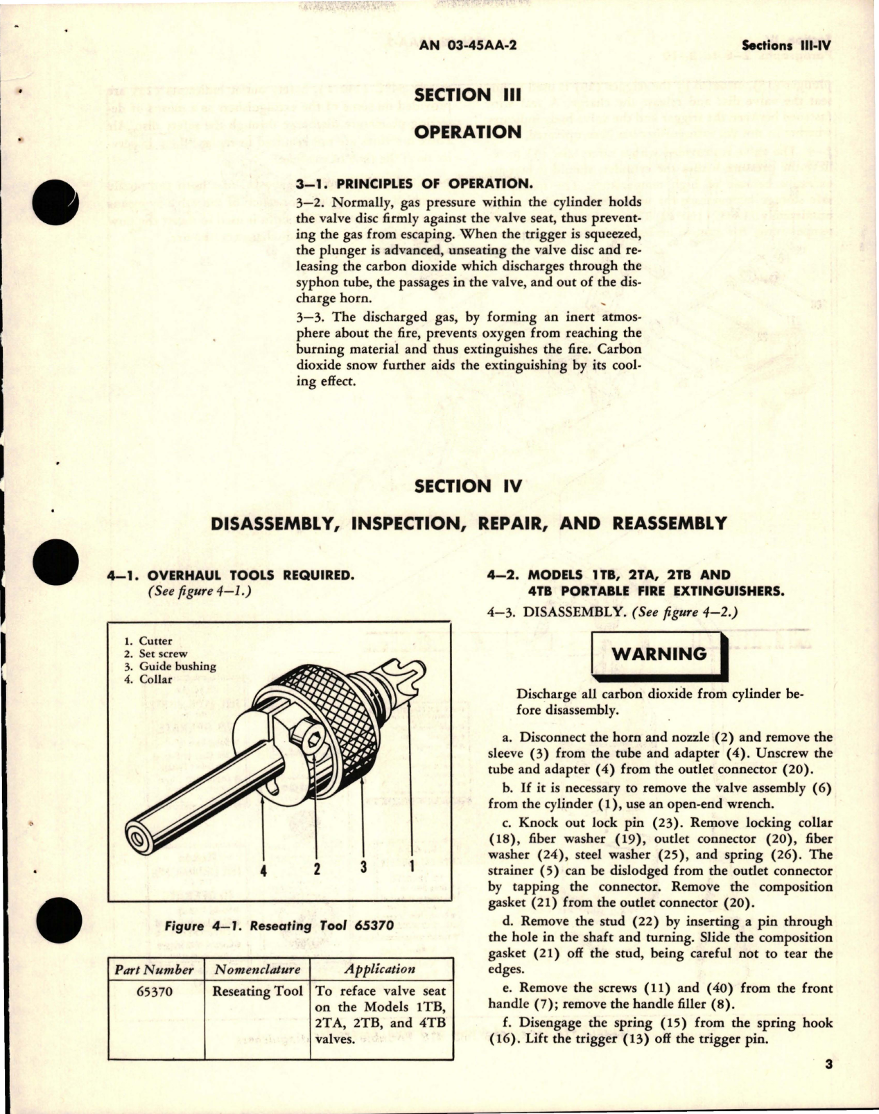 Sample page 7 from AirCorps Library document: Overhaul Instructions for Airborne CO2 Portable Fire Extinguishers - Models 1TB, 2TA, 2TB, 4TB, and 5TA