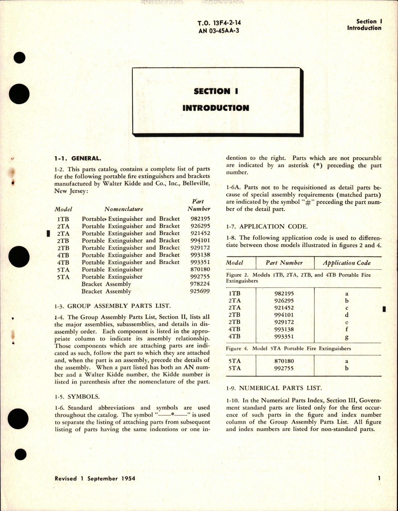 Sample page 5 from AirCorps Library document: Parts Catalog for Airborne CO2 Portable Fire Extinguishers - Models 1TB, 2TA, 2TB, 4TB, and 5TA