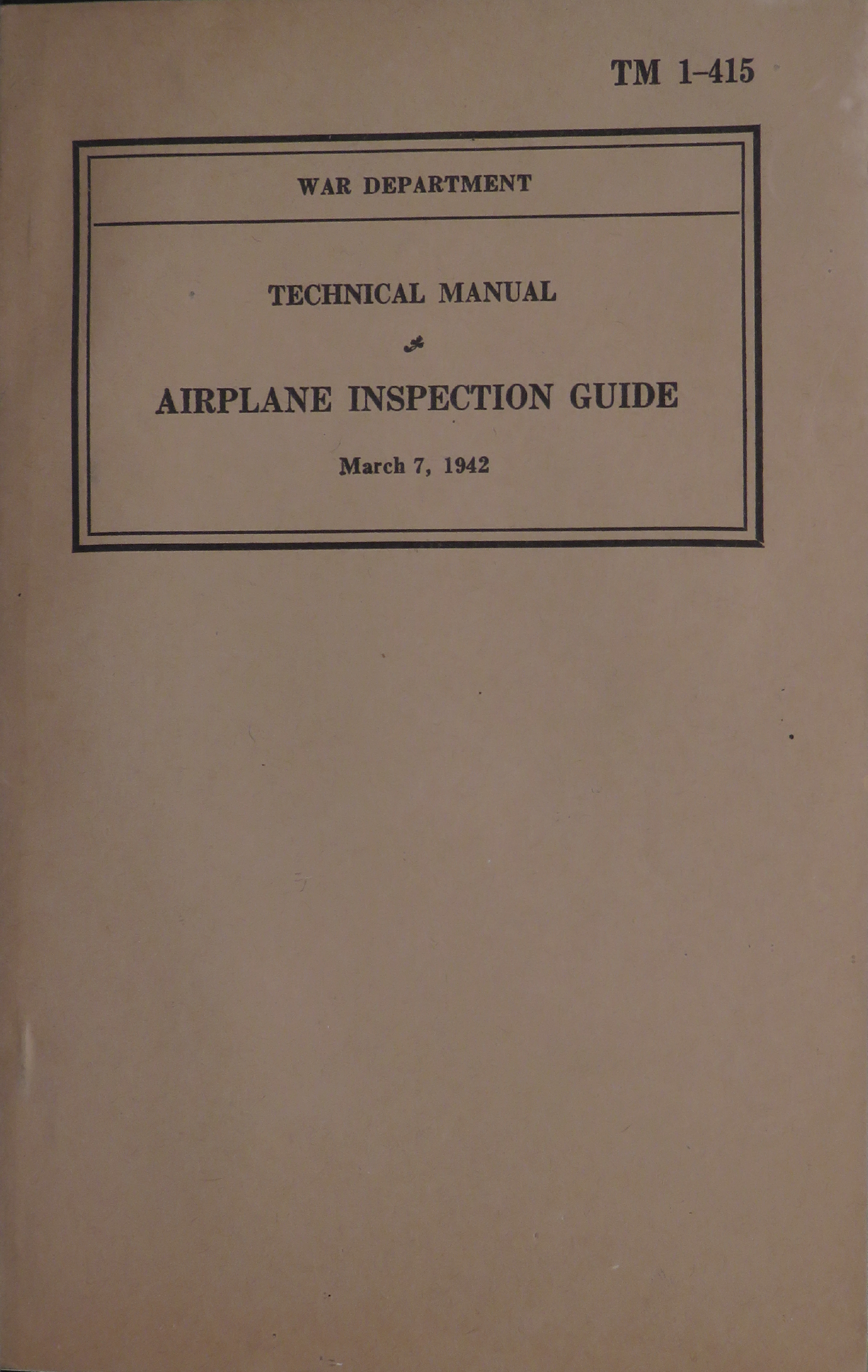 Sample page 1 from AirCorps Library document: Technical Manual for Airplane Inspection Guide