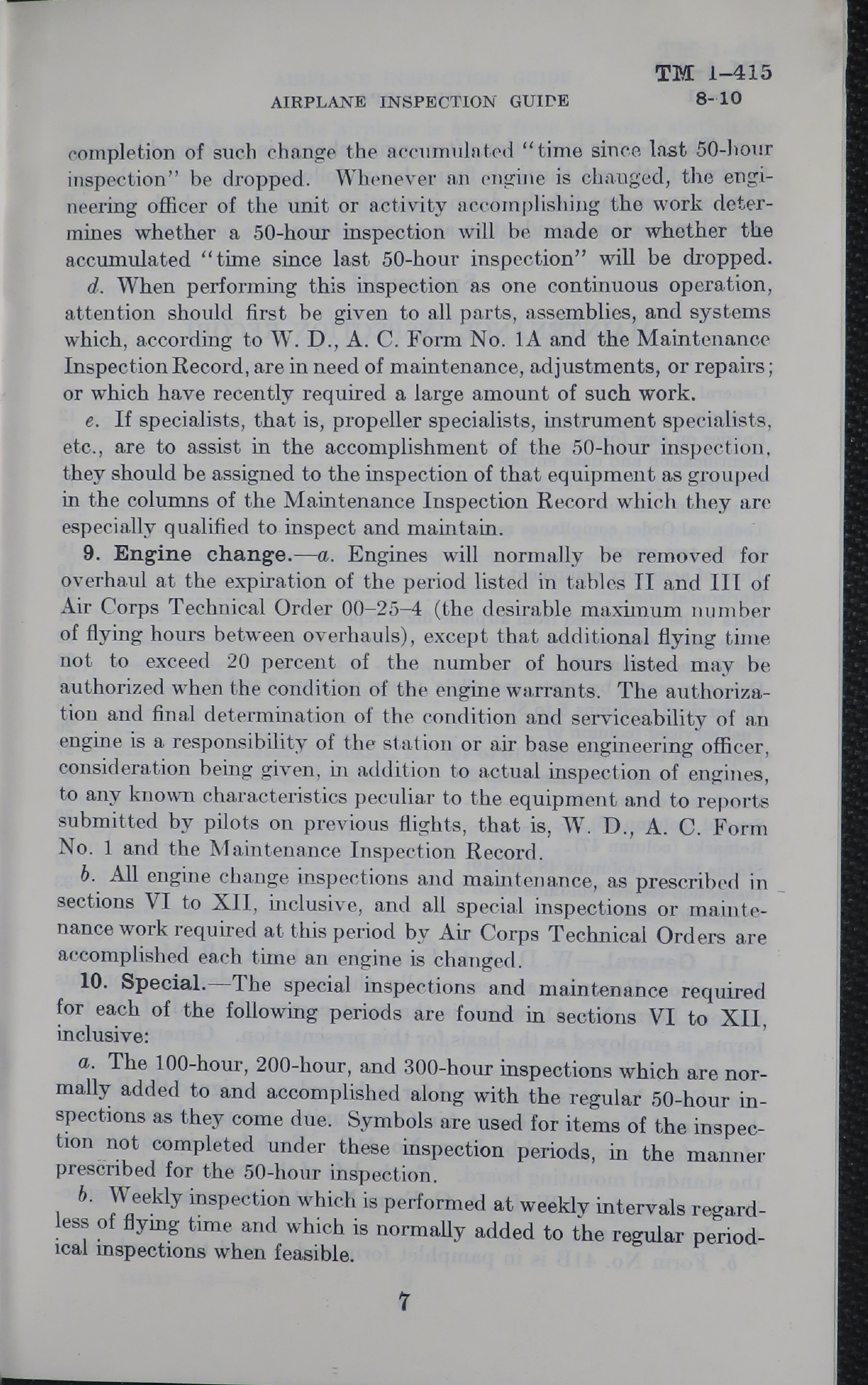 Sample page 9 from AirCorps Library document: Technical Manual for Airplane Inspection Guide