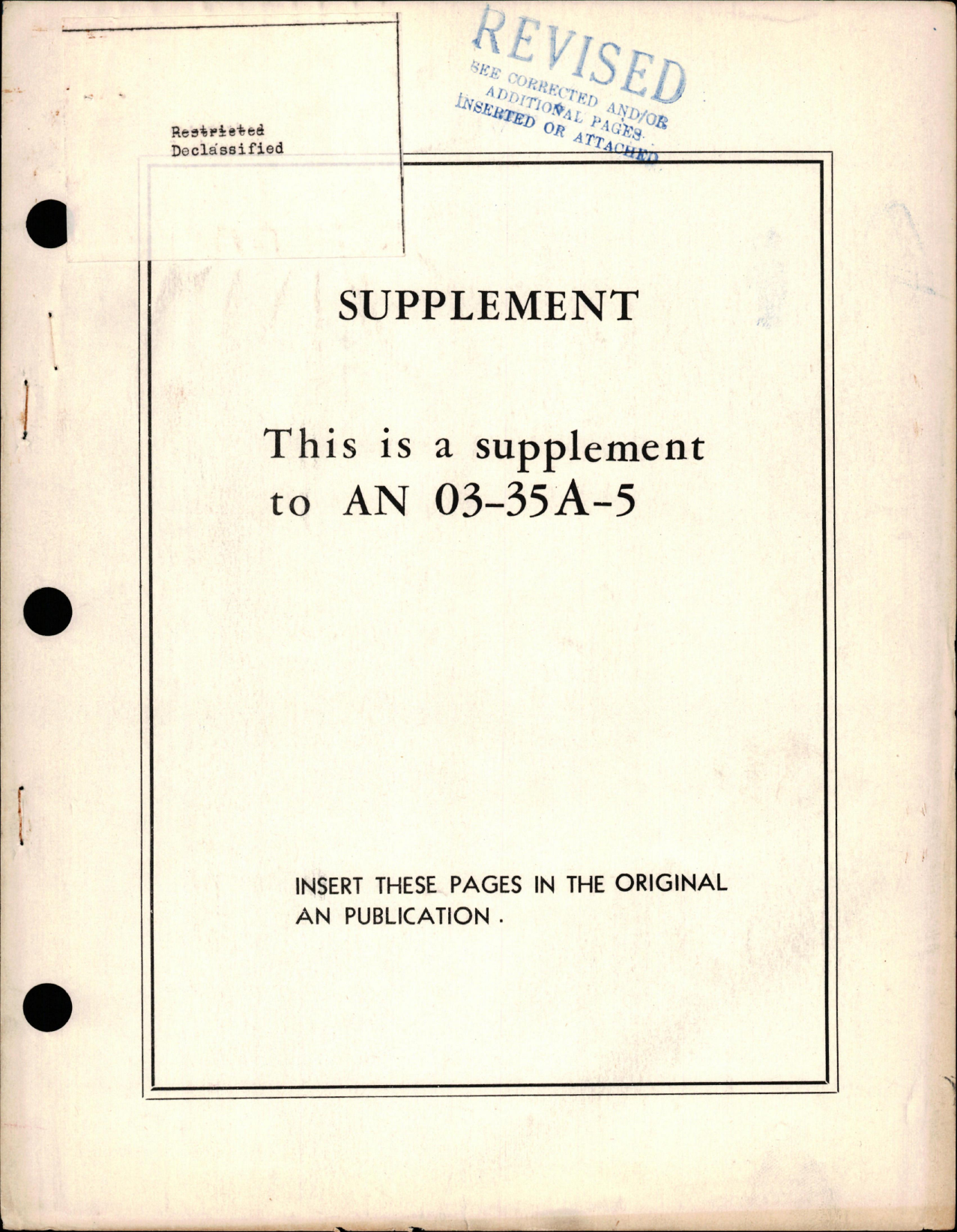 Sample page 1 from AirCorps Library document: Supplement to Instructions with Parts Catalog for Modification of Series J Fluid Metering Pumps