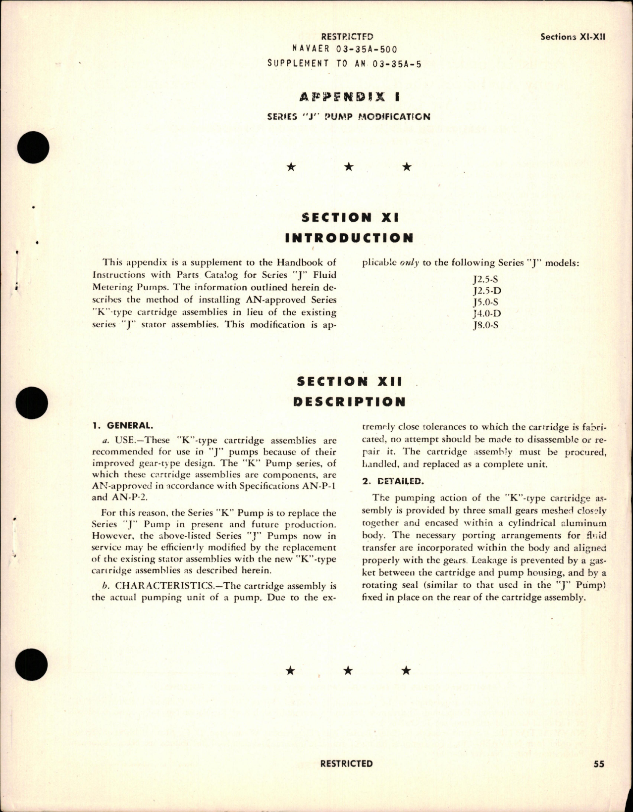 Sample page 5 from AirCorps Library document: Supplement to Instructions with Parts Catalog for Modification of Series J Fluid Metering Pumps