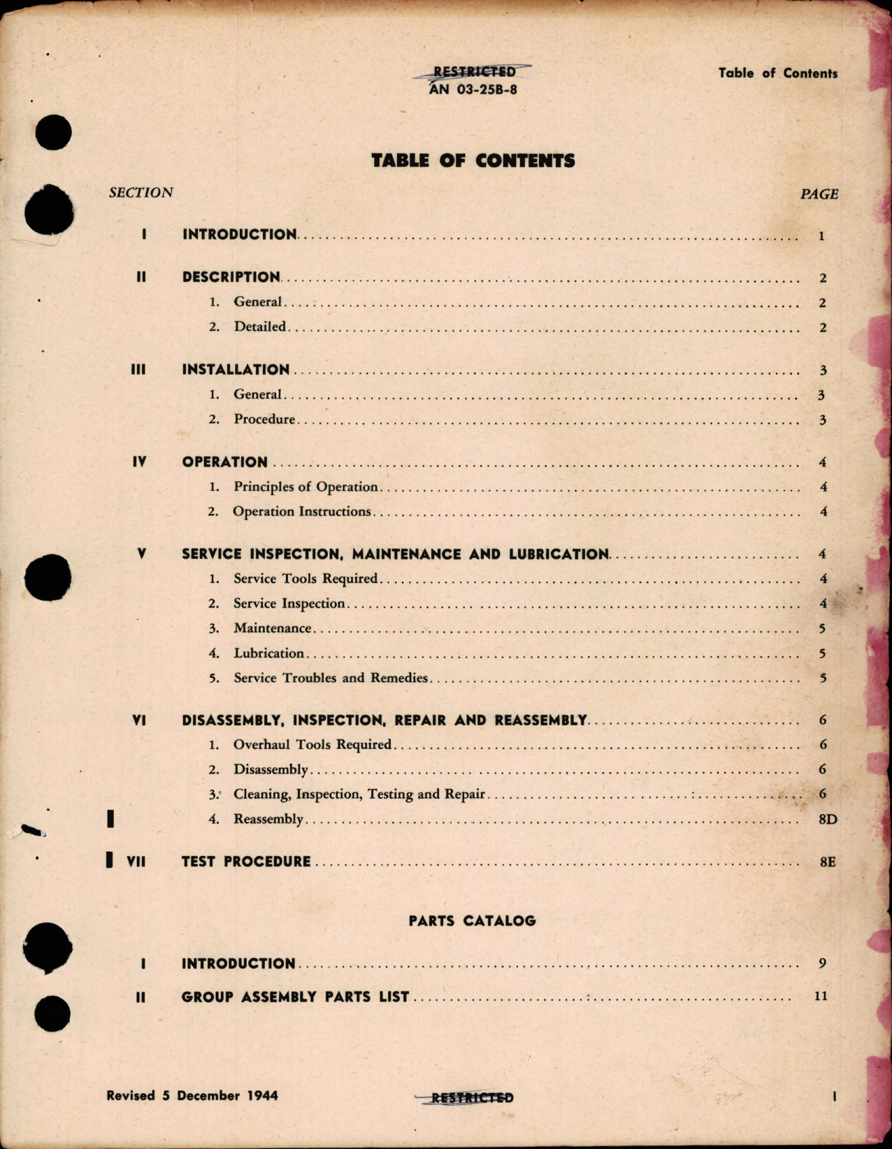 Sample page 5 from AirCorps Library document: Operation, Service, Overhaul Instructions with Parts Catalog for Reversible Hydraulic Brakes
