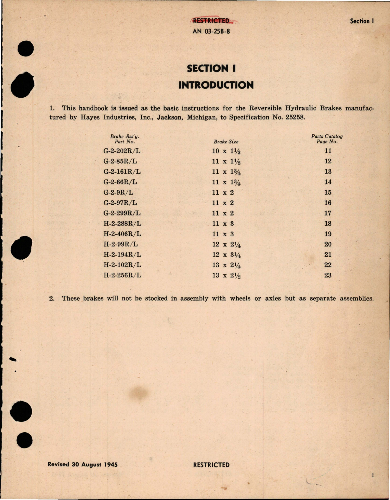 Sample page 7 from AirCorps Library document: Operation, Service, Overhaul Instructions with Parts Catalog for Reversible Hydraulic Brakes