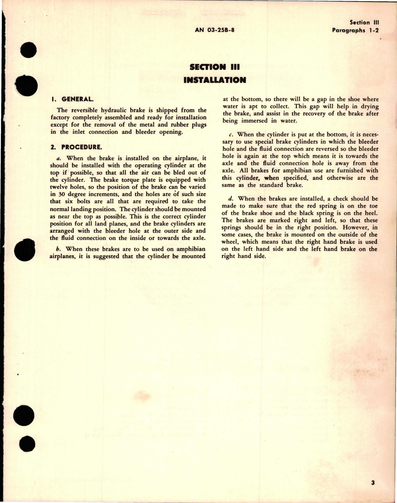 Sample page 9 from AirCorps Library document: Operation, Service, Overhaul Instructions with Parts Catalog for Reversible Hydraulic Brakes