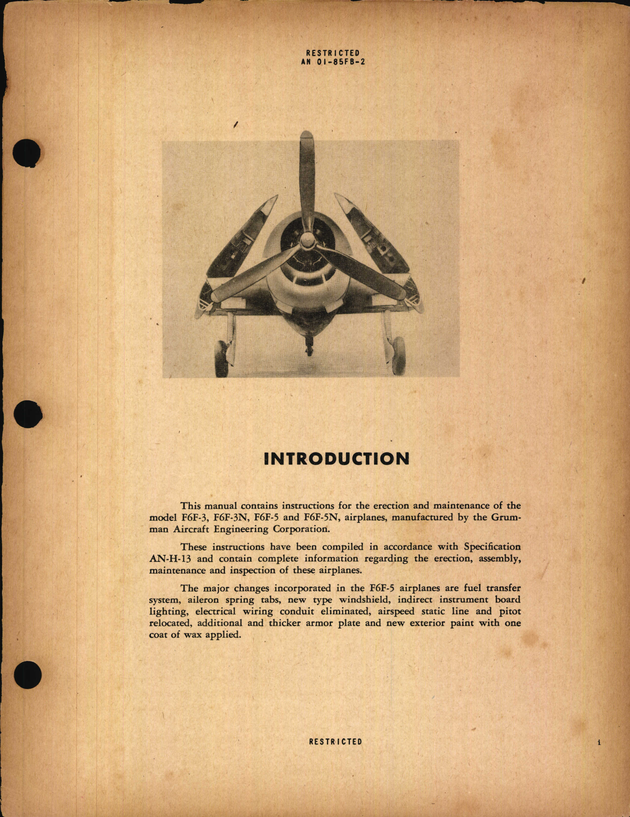 Sample page 5 from AirCorps Library document: Erection and Maintenance for F6F-3, F6F-3N, F6F-5, and F6F-5N 
