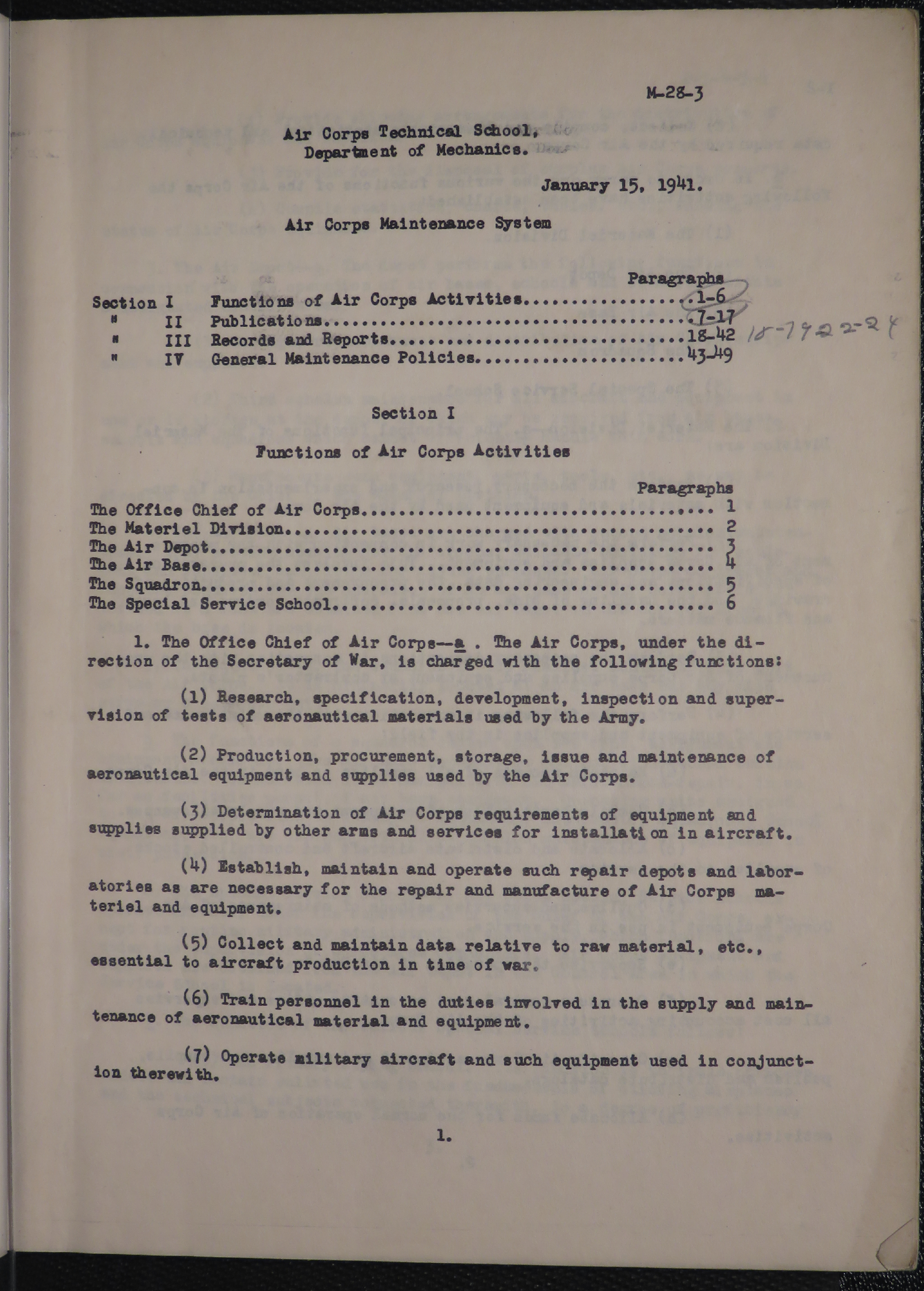 Sample page 5 from AirCorps Library document: Air Corps Maintenance System