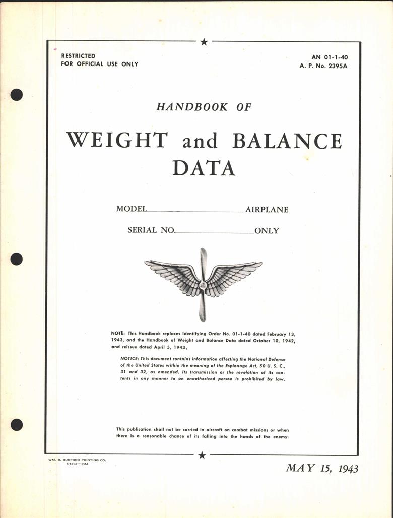 Field Weight and Balance Control - AirCorps Library