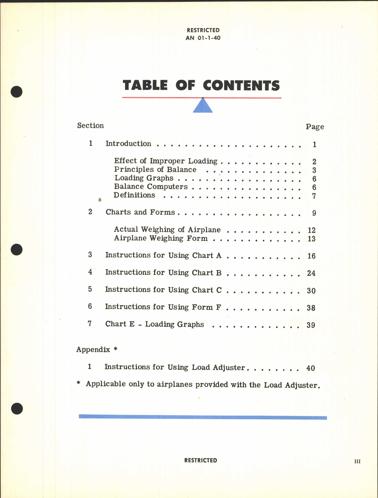 Sample page 7 from AirCorps Library document: Handbook of Weight and Balance Data