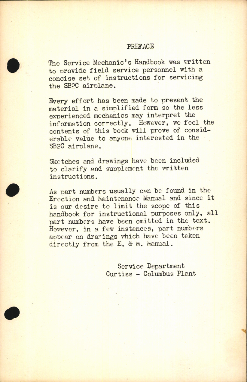 Sample page 7 from AirCorps Library document: Service Mechanics Handbook for Model SB2C Helldiver