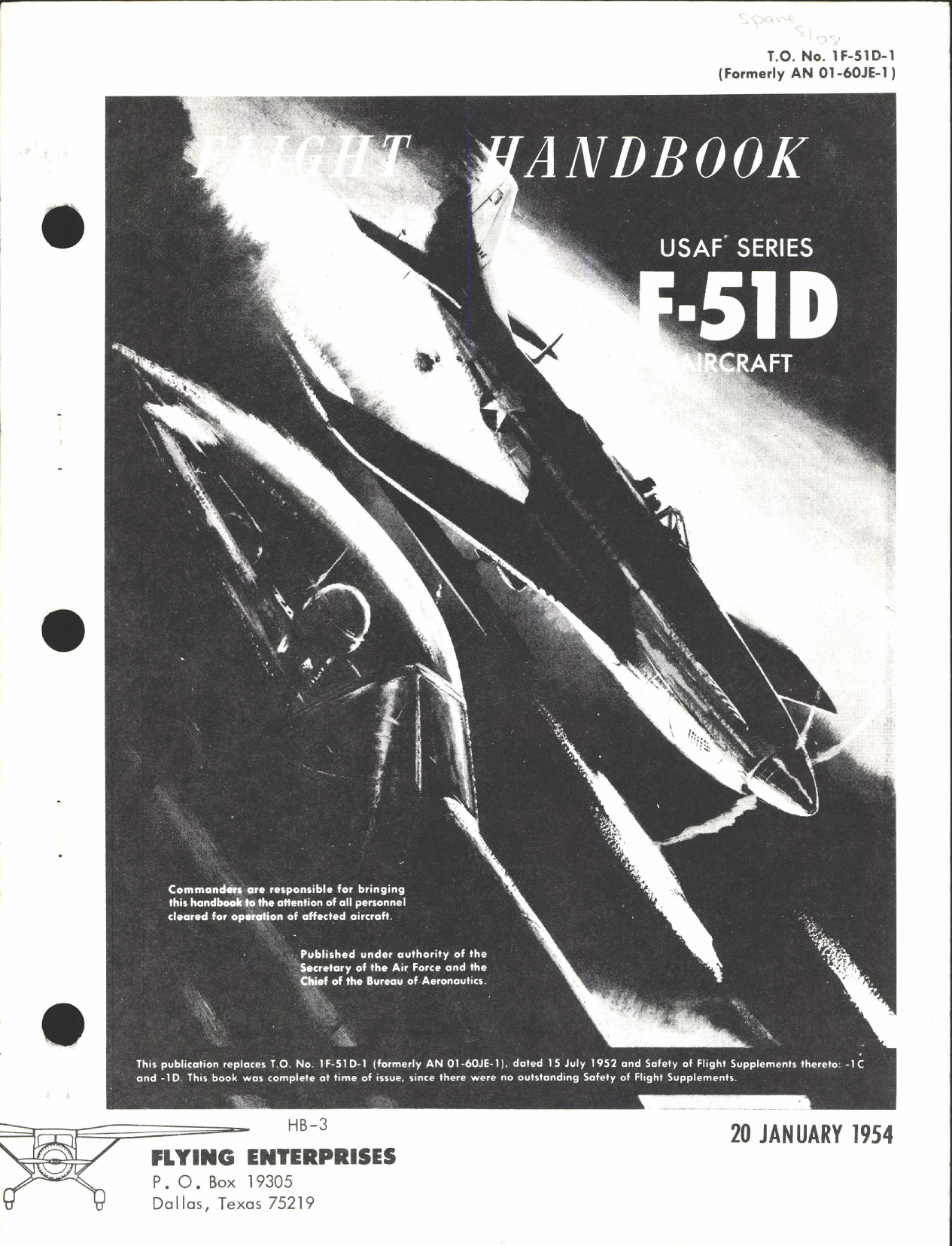 Sample page 1 from AirCorps Library document: Flight Handbook for F-51D