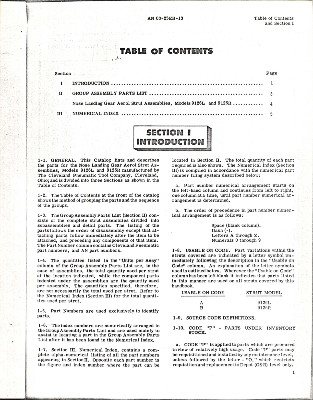 Sample page 5 from AirCorps Library document: Illustrated Parts for Nose Landing Gear Aerol Struts Models 9126L, 91264 