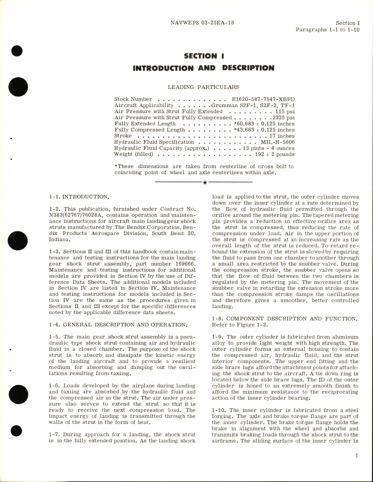 Sample page 5 from AirCorps Library document: Operation and Maintenance Instructions for Main Landing Gear Shock Strut Assemblies