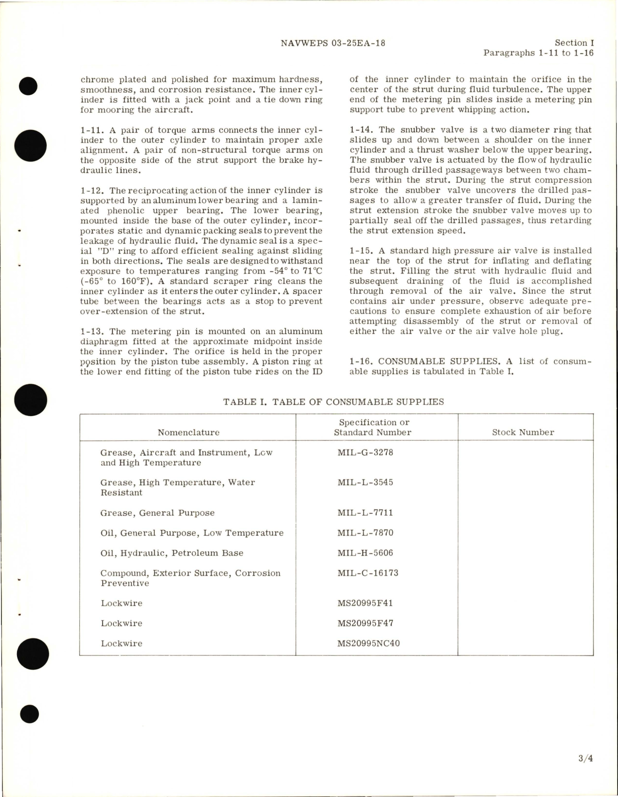 Sample page 7 from AirCorps Library document: Operation and Maintenance Instructions for Main Landing Gear Shock Strut Assemblies