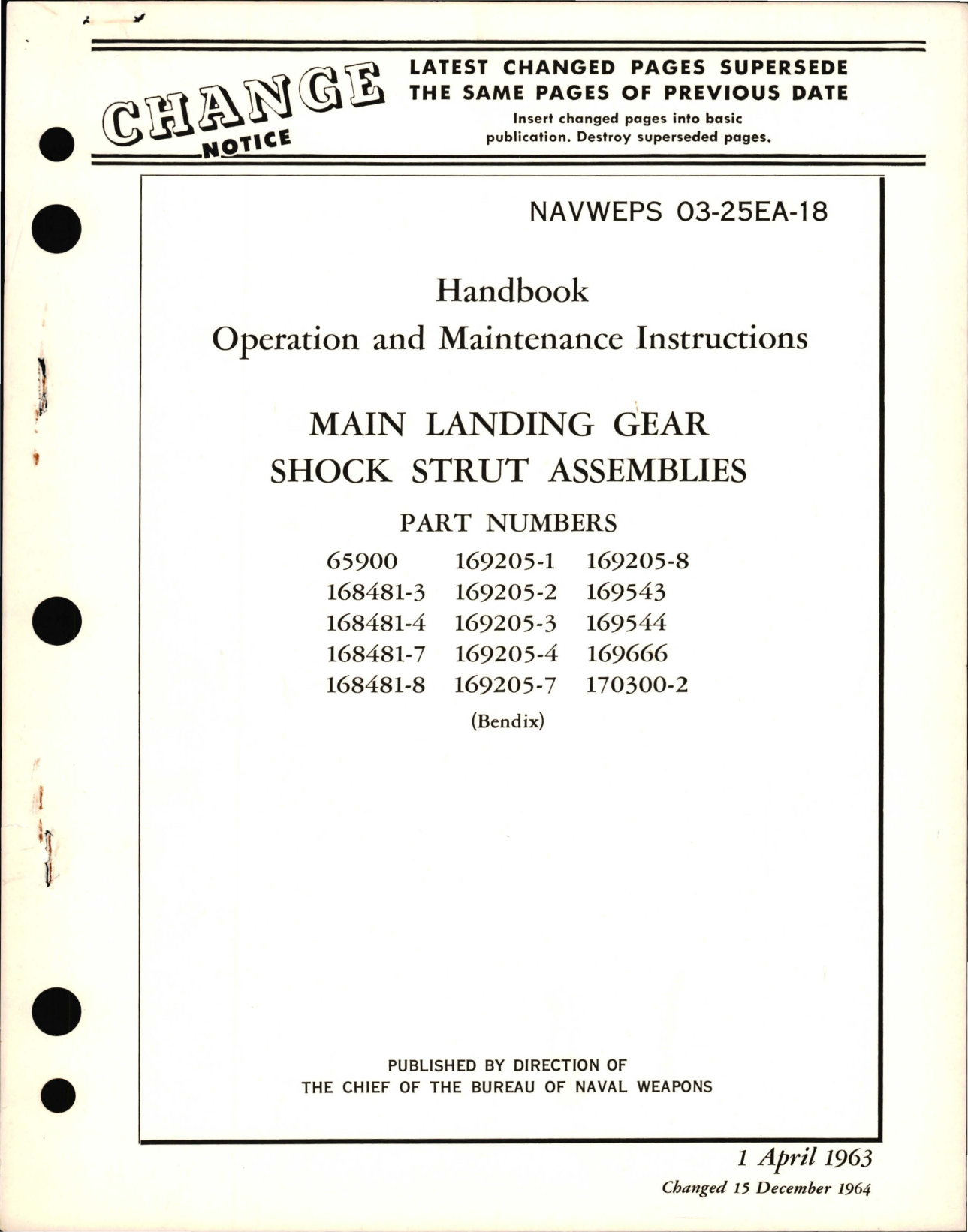 Sample page 1 from AirCorps Library document: Operation and Maintenance Instructions for Main Landing Gear Shock Strut Assemblies