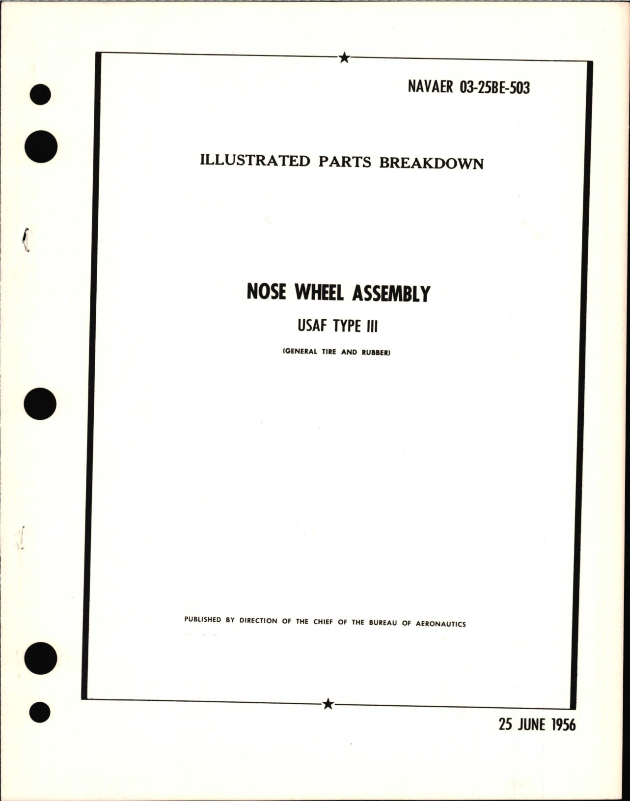 Sample page 1 from AirCorps Library document: Illustrated Parts for Nose Wheel Assembly USAF Type III 