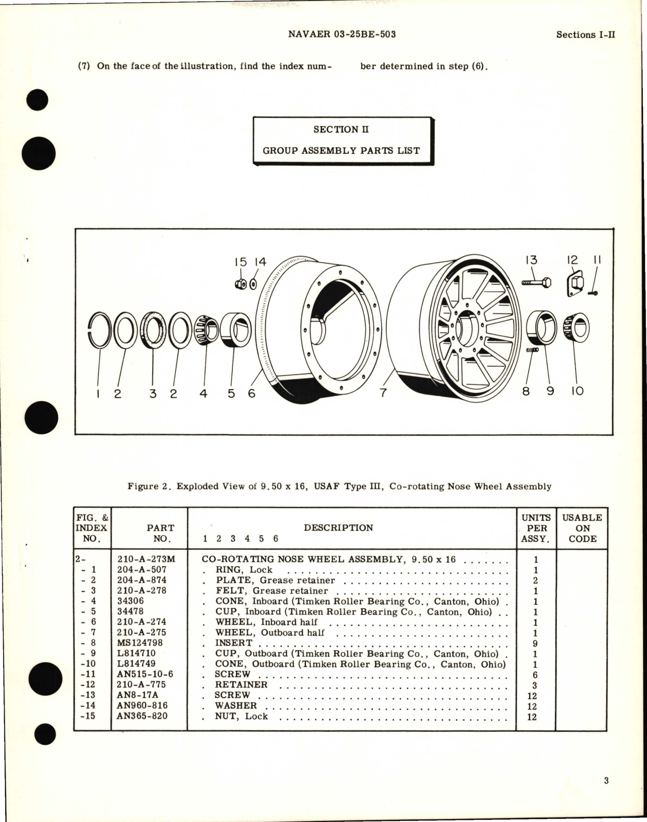 Sample page 5 from AirCorps Library document: Illustrated Parts for Nose Wheel Assembly USAF Type III 