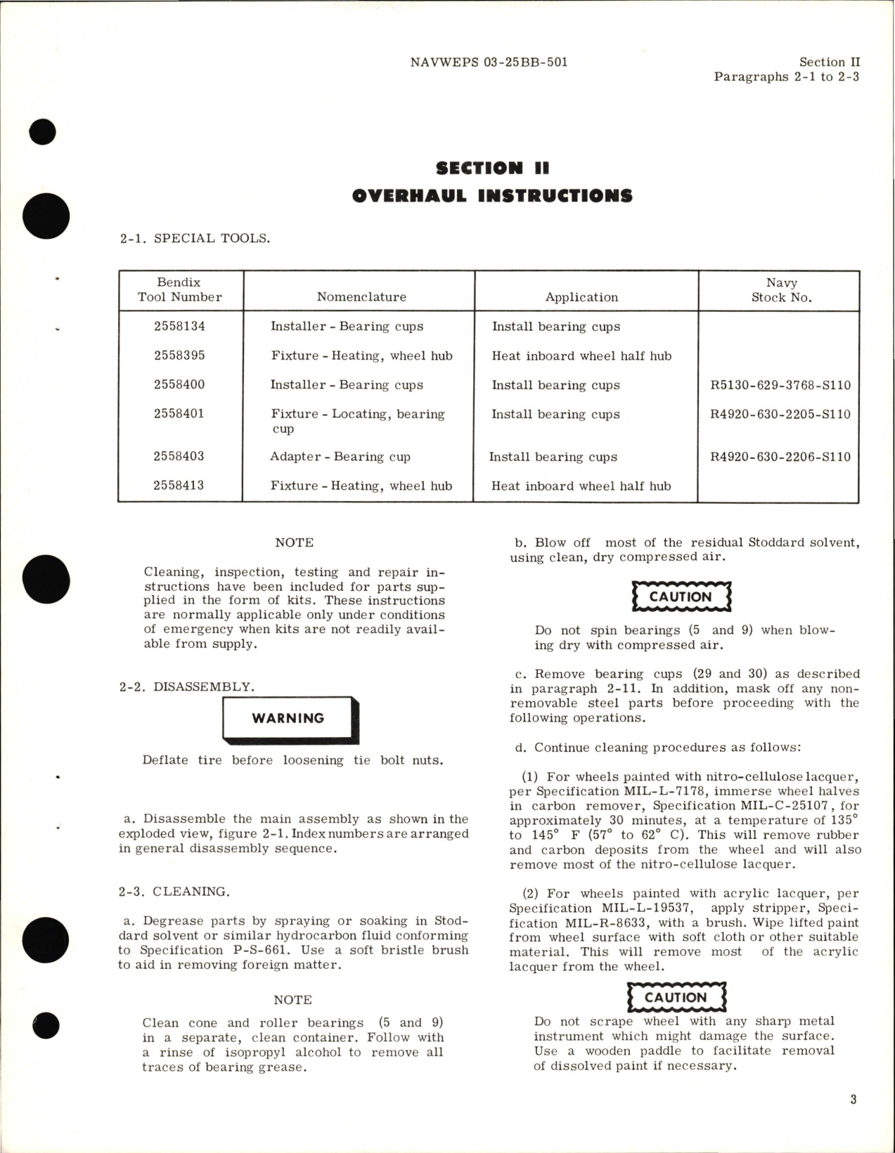 Sample page 7 from AirCorps Library document: Overhaul Instructions for Main Wheel, Nose Wheel, Tail Wheel 